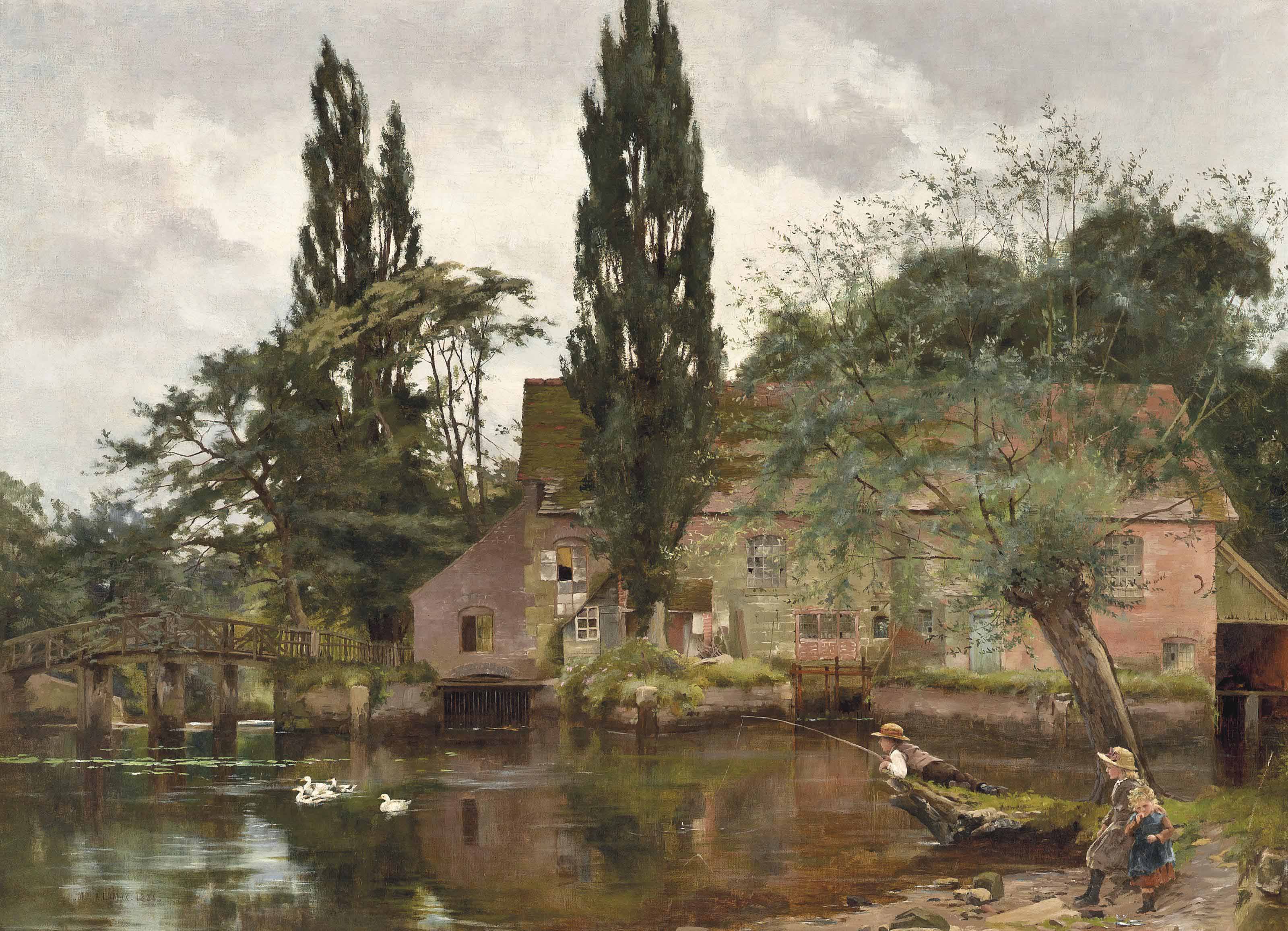 John Arthur Lomax, R.B.A. (1857-1923) , Children fishing ...