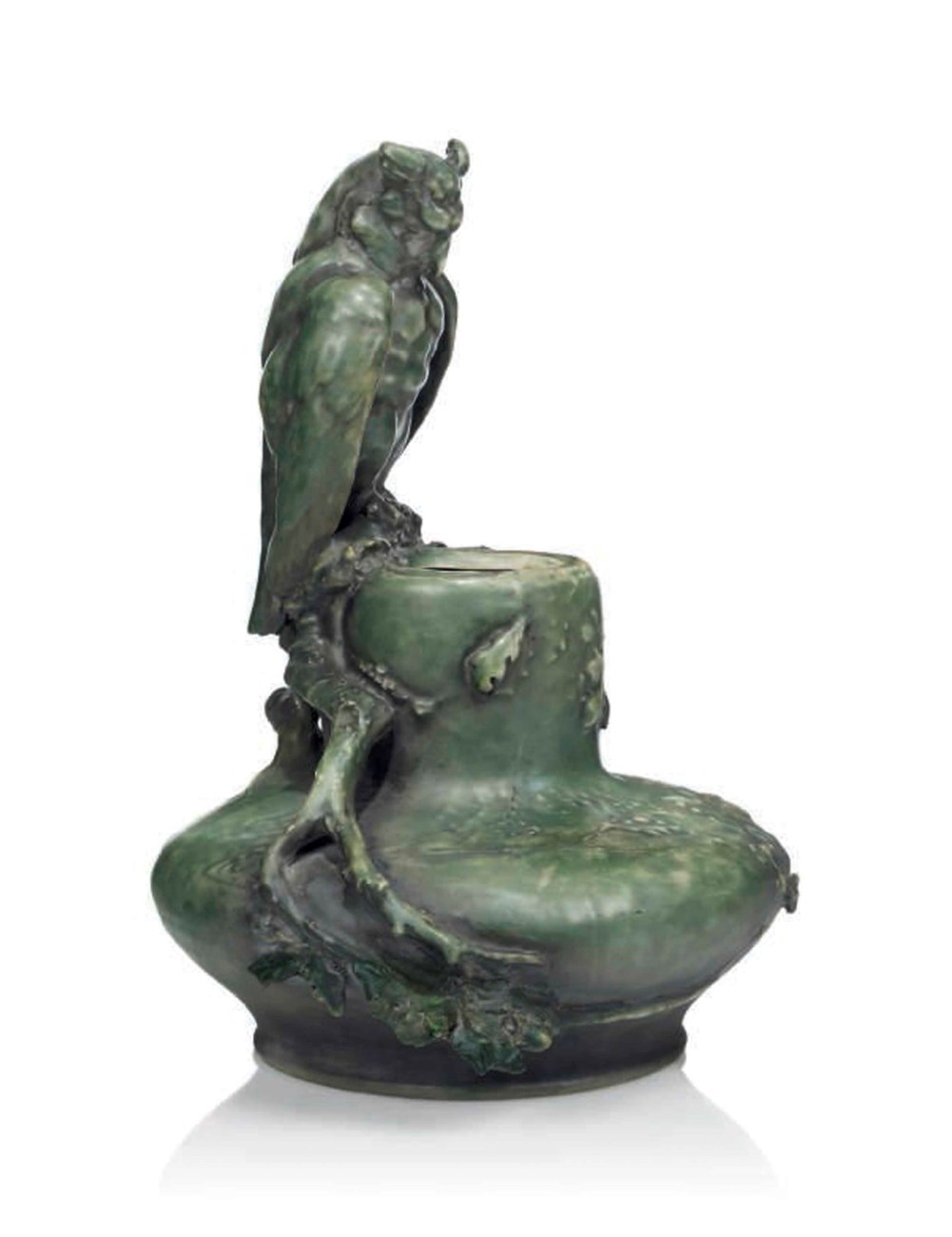 AN 'AMPHORA' EARTHENWARE ‘OWL’ VASE DESIGNED BY EDUARD STELLMACHER