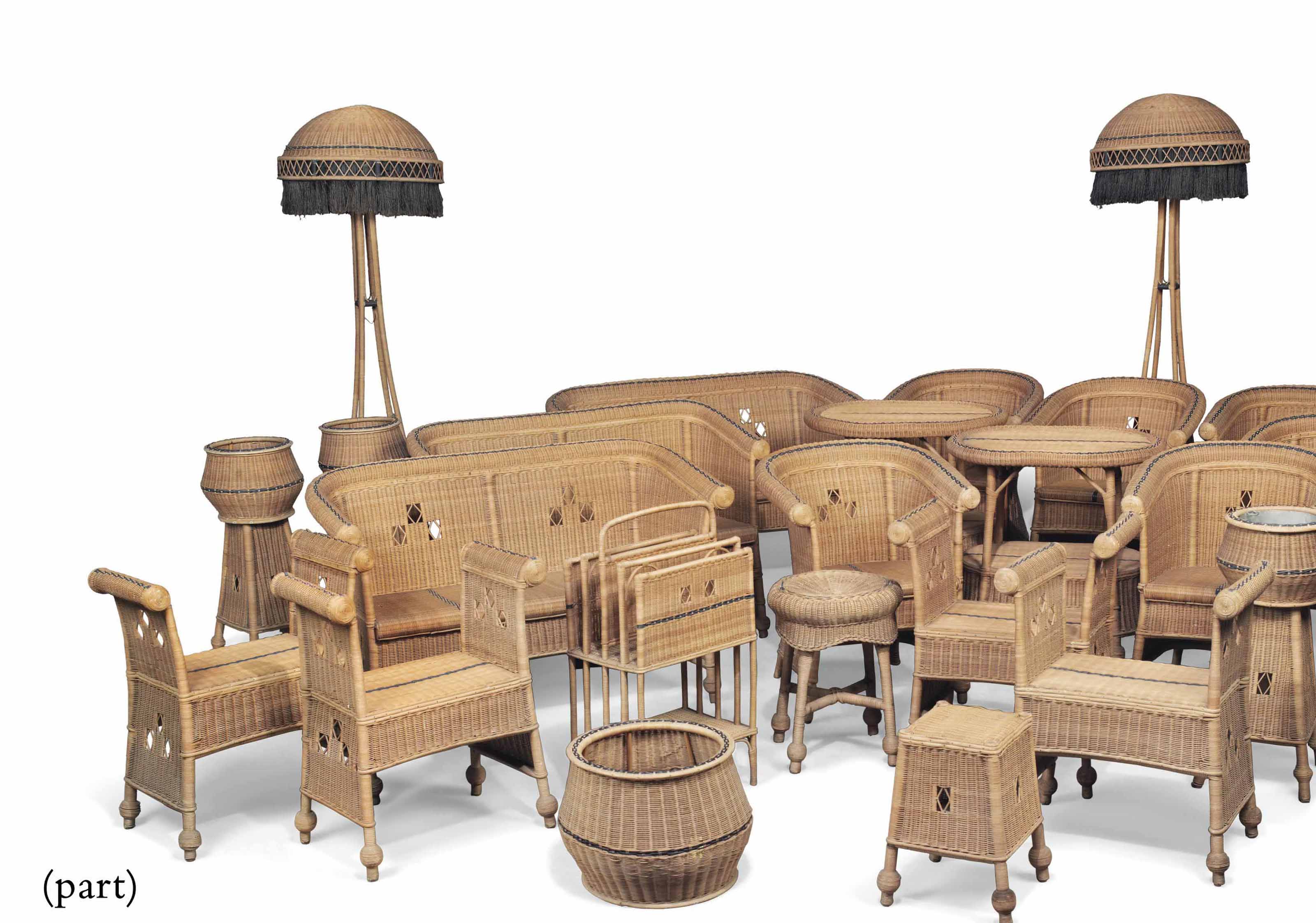 A SUITE OF CANE FURNITURE