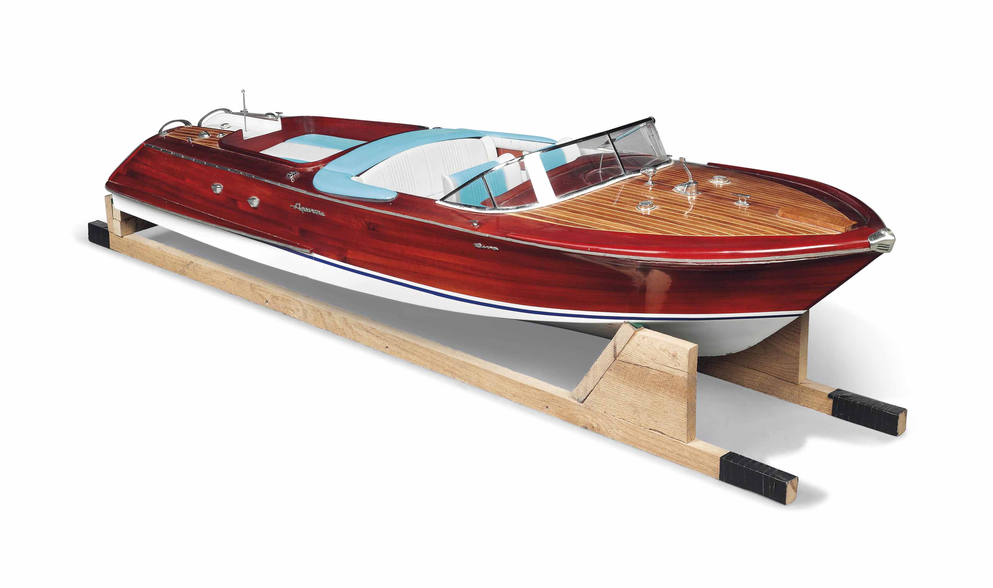 AN ITALIAN ENGINEERED SCALEMODEL OF A RIVA AQUARAMA SPEEDBOAT , SECOND HALF 20TH CENTURY