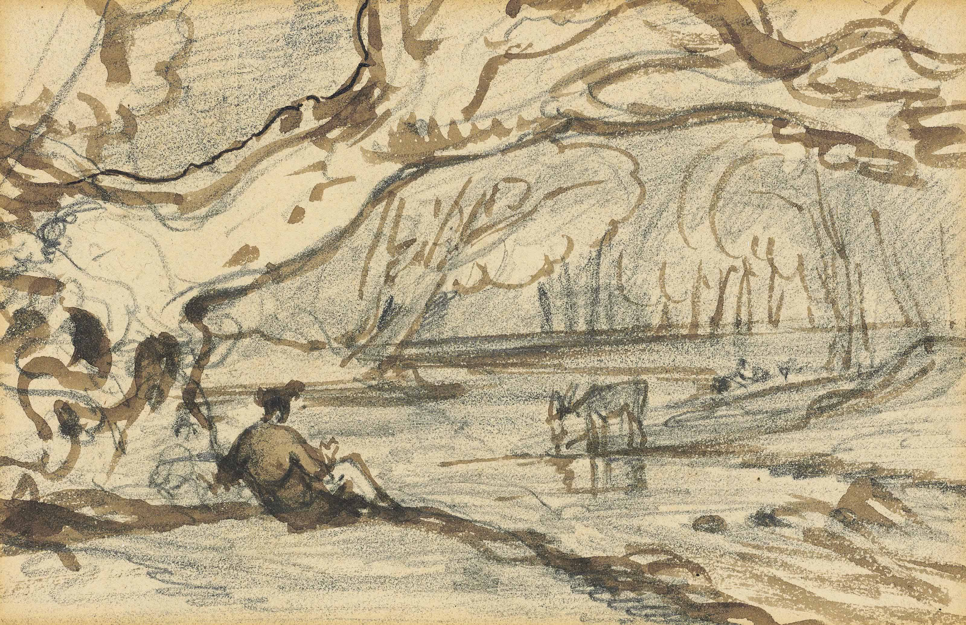 A study for 'Jaques and the wounded stag'