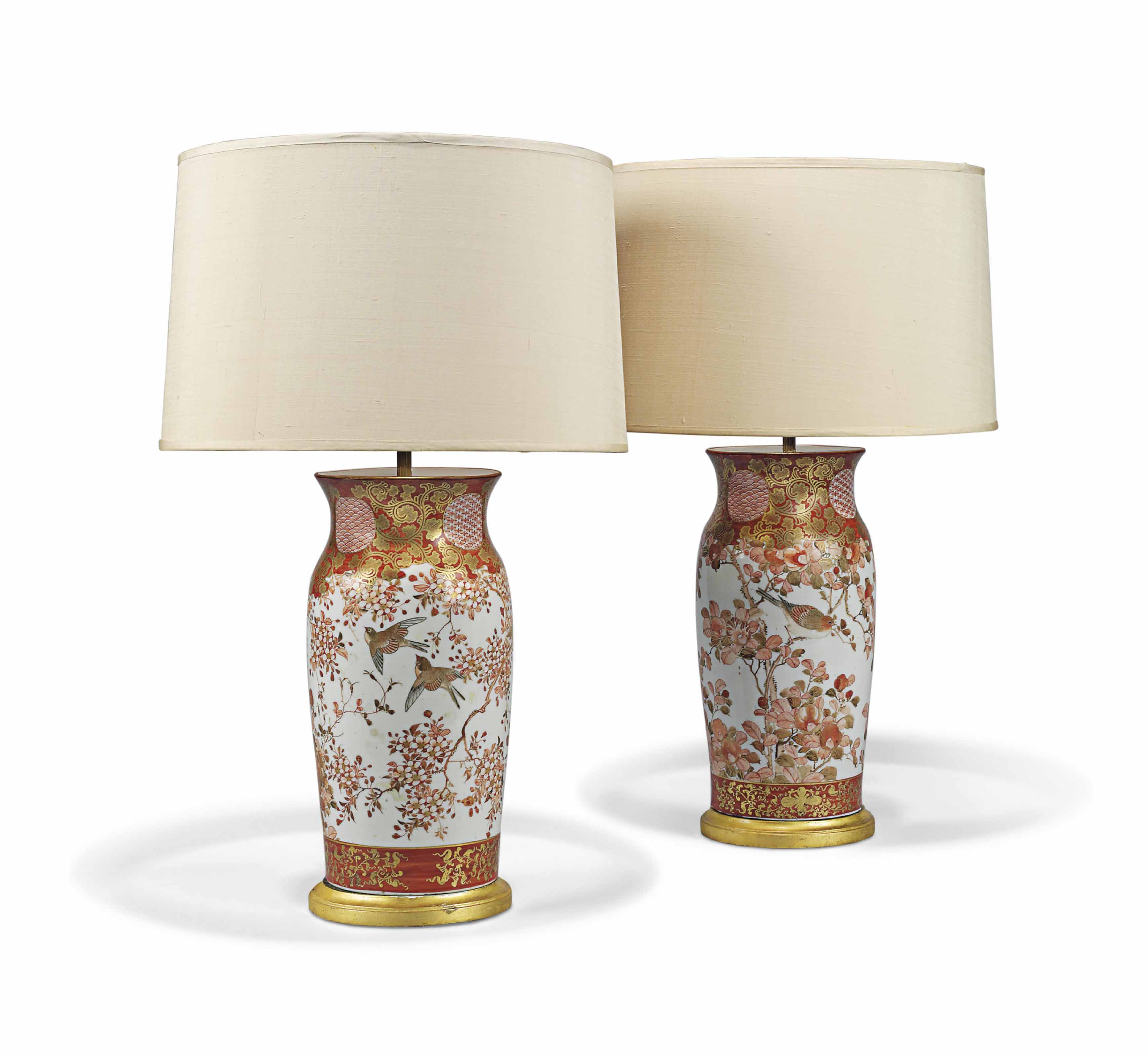 A PAIR OF JAPANESE KUTANI VASE LAMPS , MEIJI PERIOD (18681912