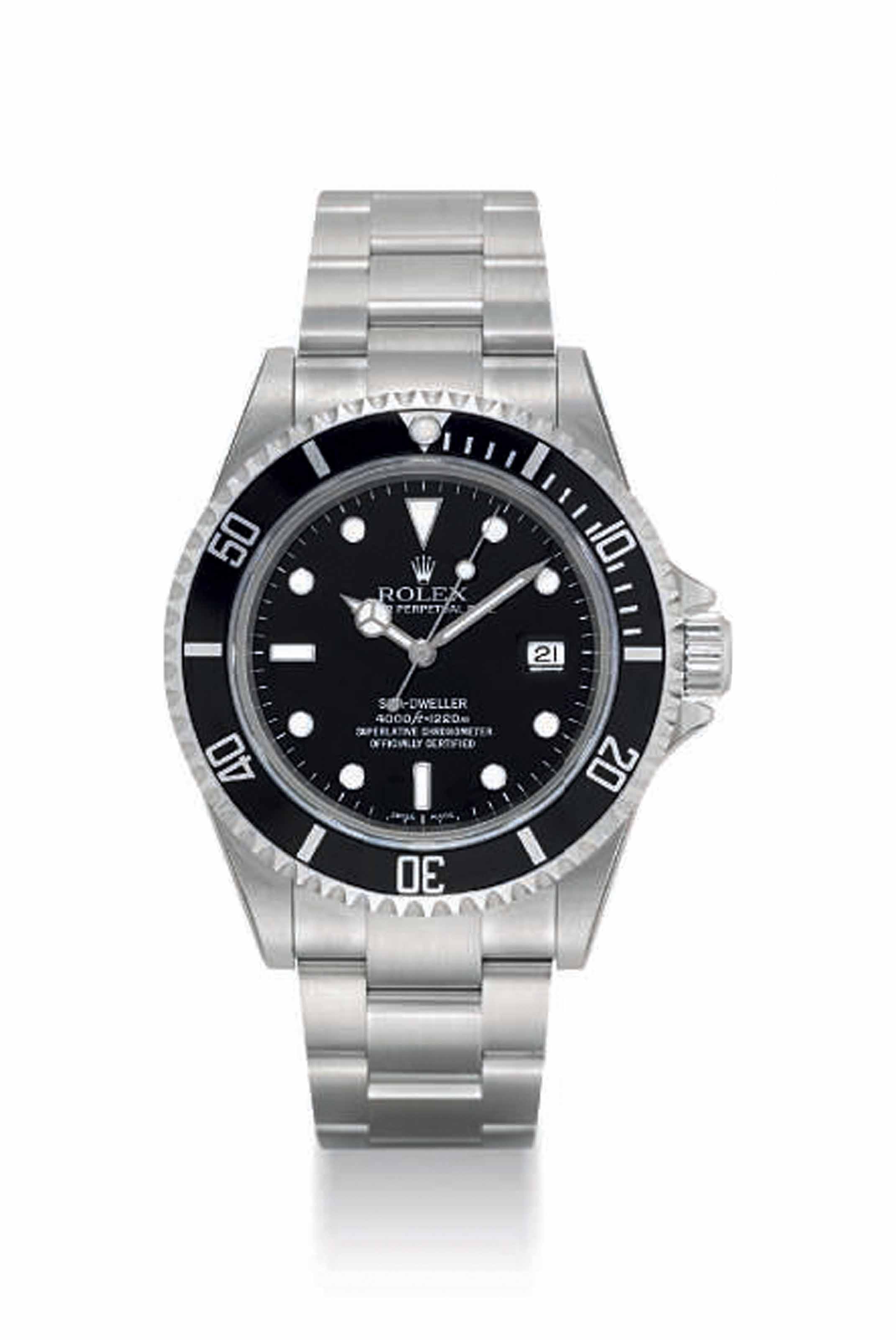 ROLEX. A STAINLESS STEEL AUTOMATIC WRISTWATCH WITH SWEEP CENRE SECONDS, DATE AND BRACELET, SIGNED ROLEX, OYSTER PERPETUAL DATE... 