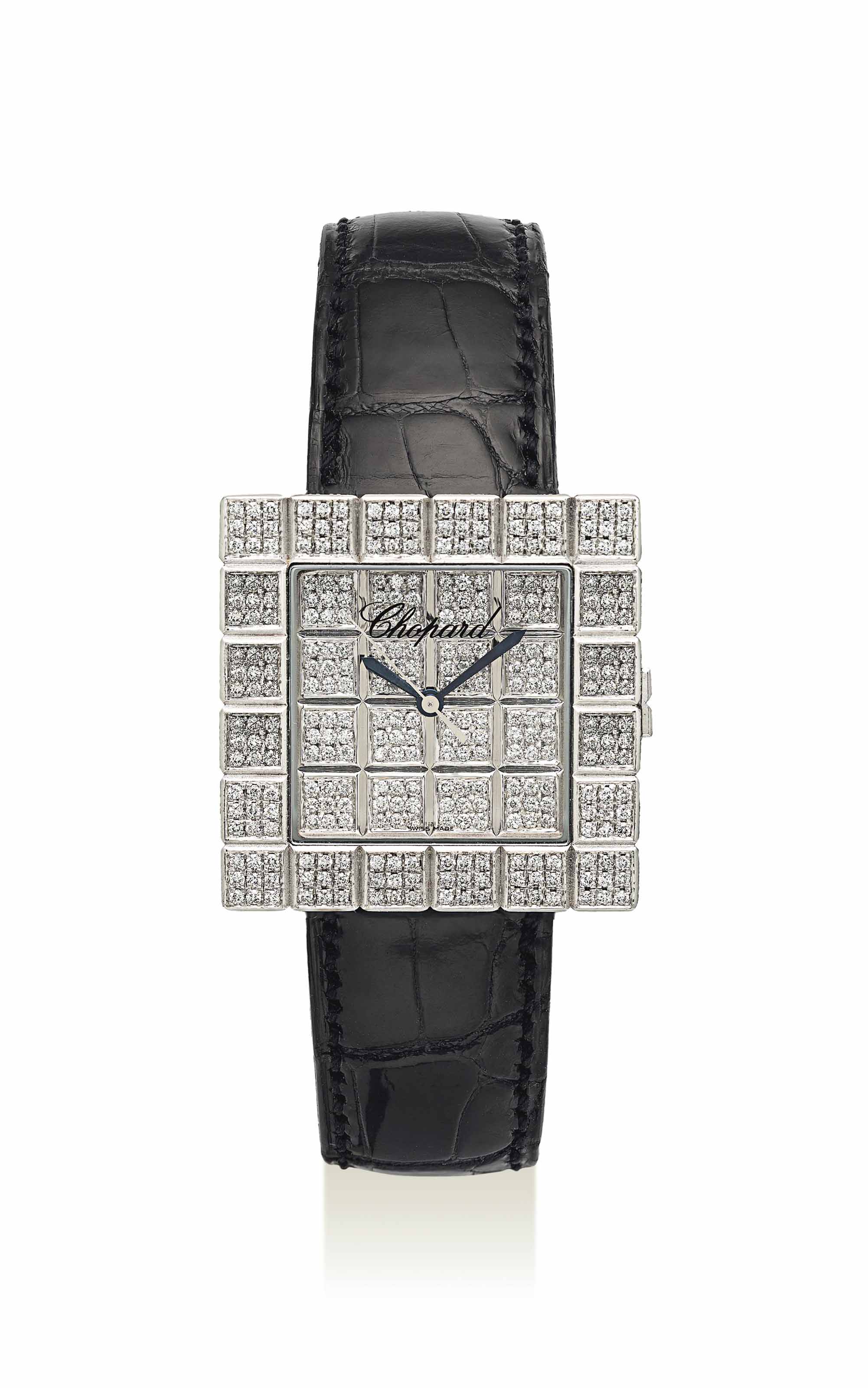 chopard square diamond watch