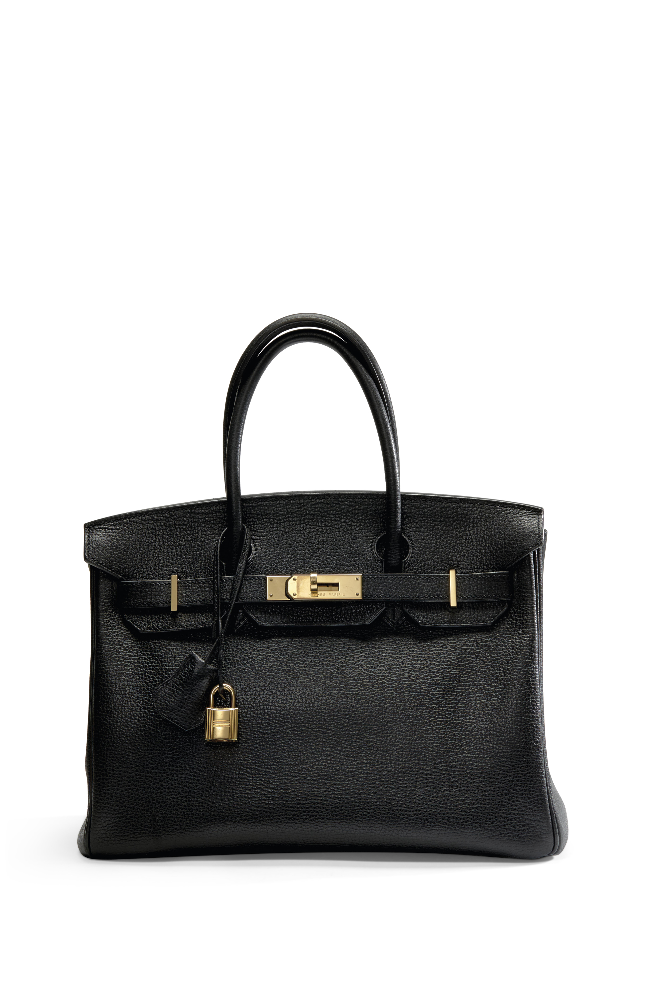 A BLACK FJORD LEATHER BIRKIN 30 BAG WITH PALLADIUM HARDWARE