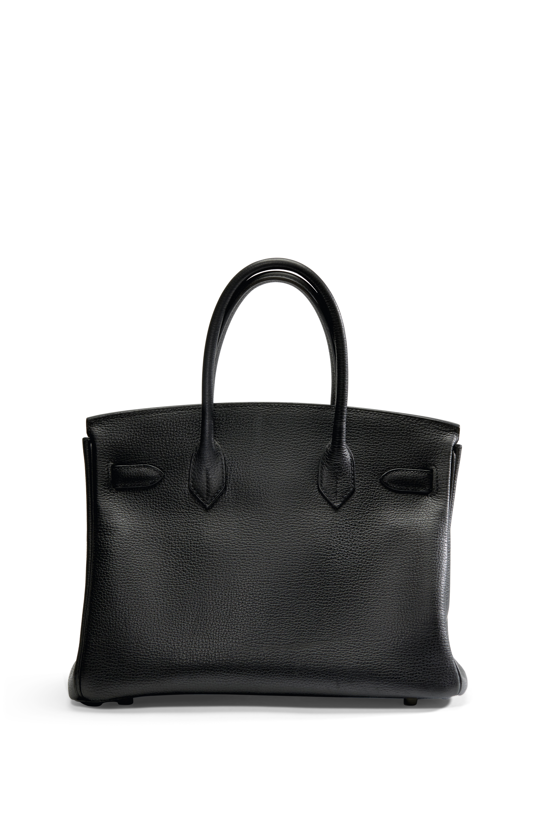 A BLACK FJORD LEATHER BIRKIN 30 BAG WITH PALLADIUM HARDWARE