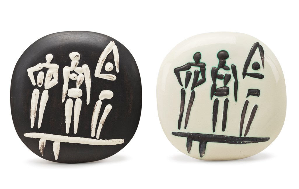 Trois personnages sur tremplin (A.R. 374 and 375)