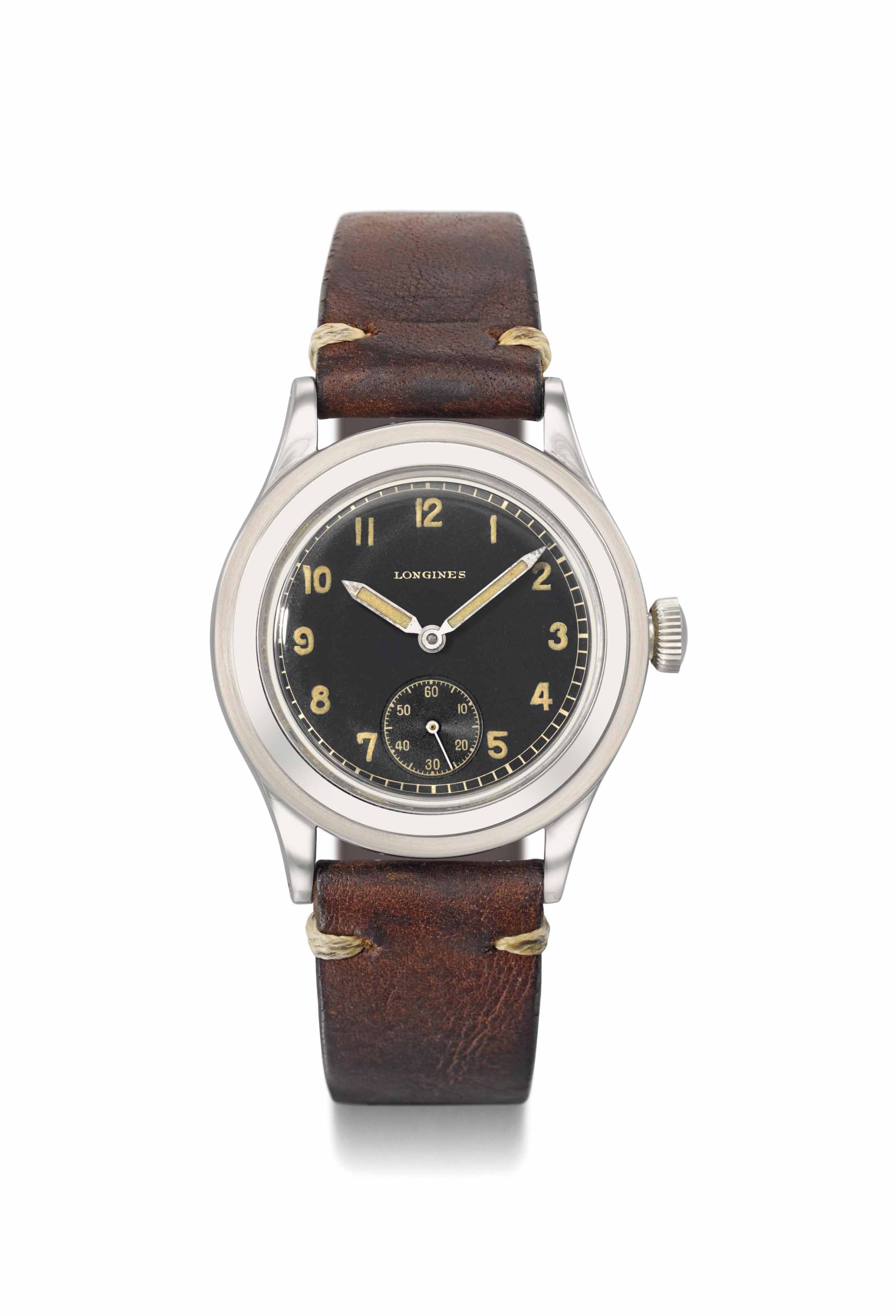 Longines. A fine, large and very attractive stainless steel flyback  chronograph wristwatch with luminous numerals