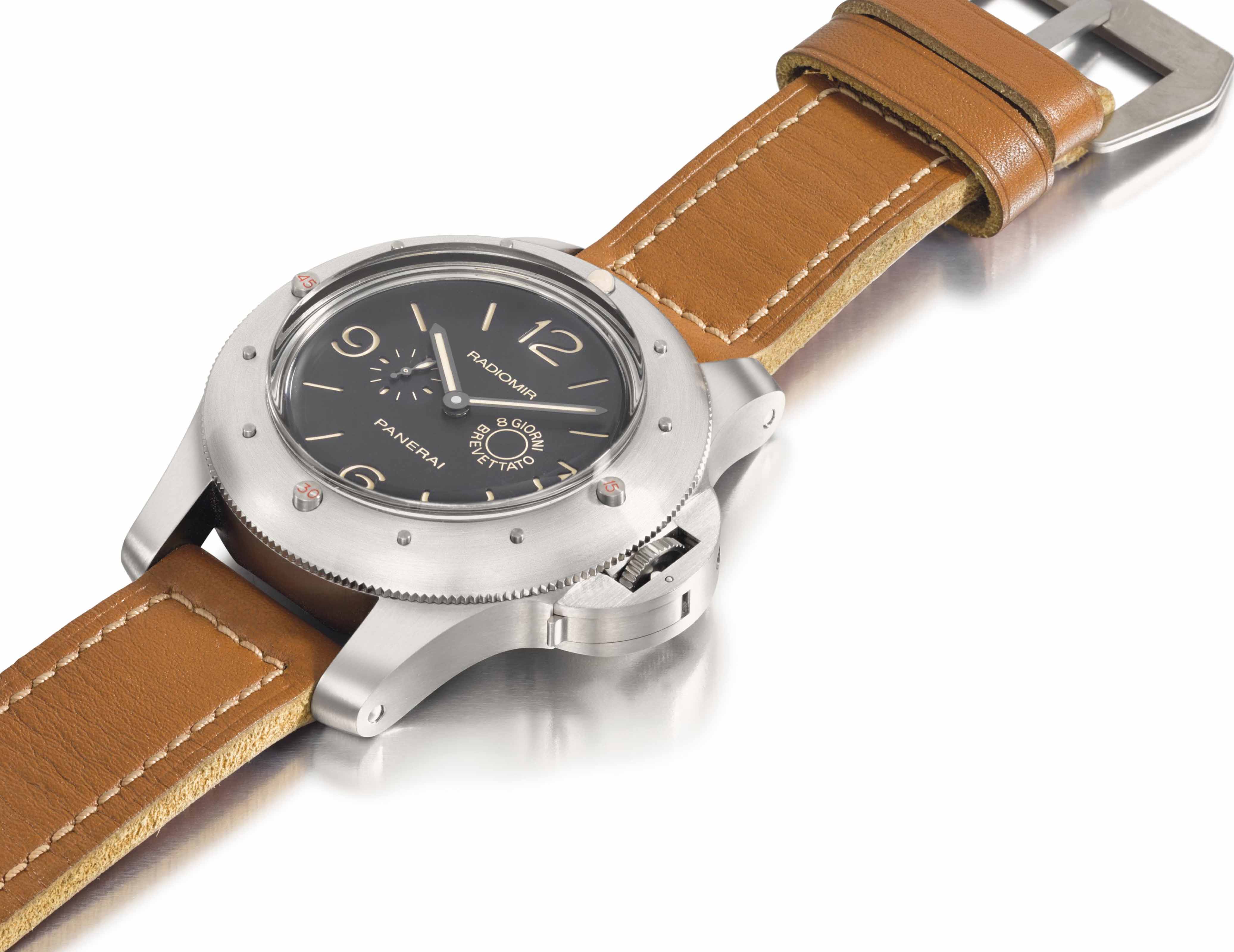 Panerai. A fine, rare and extremely large limited edition titanium