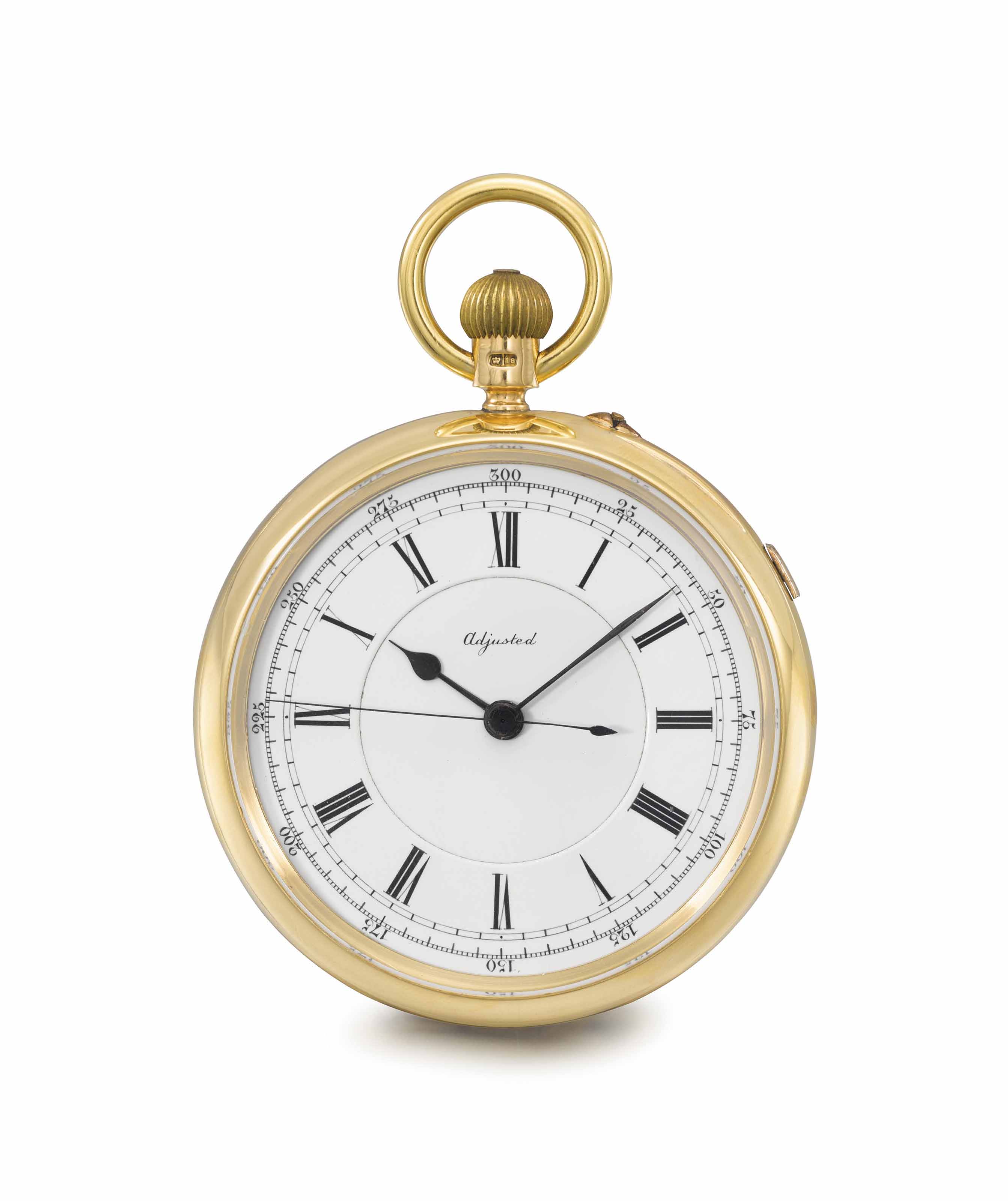 Louis Audemars. A rare 18K gold openface keyless lever watch with stoppable centre seconds and