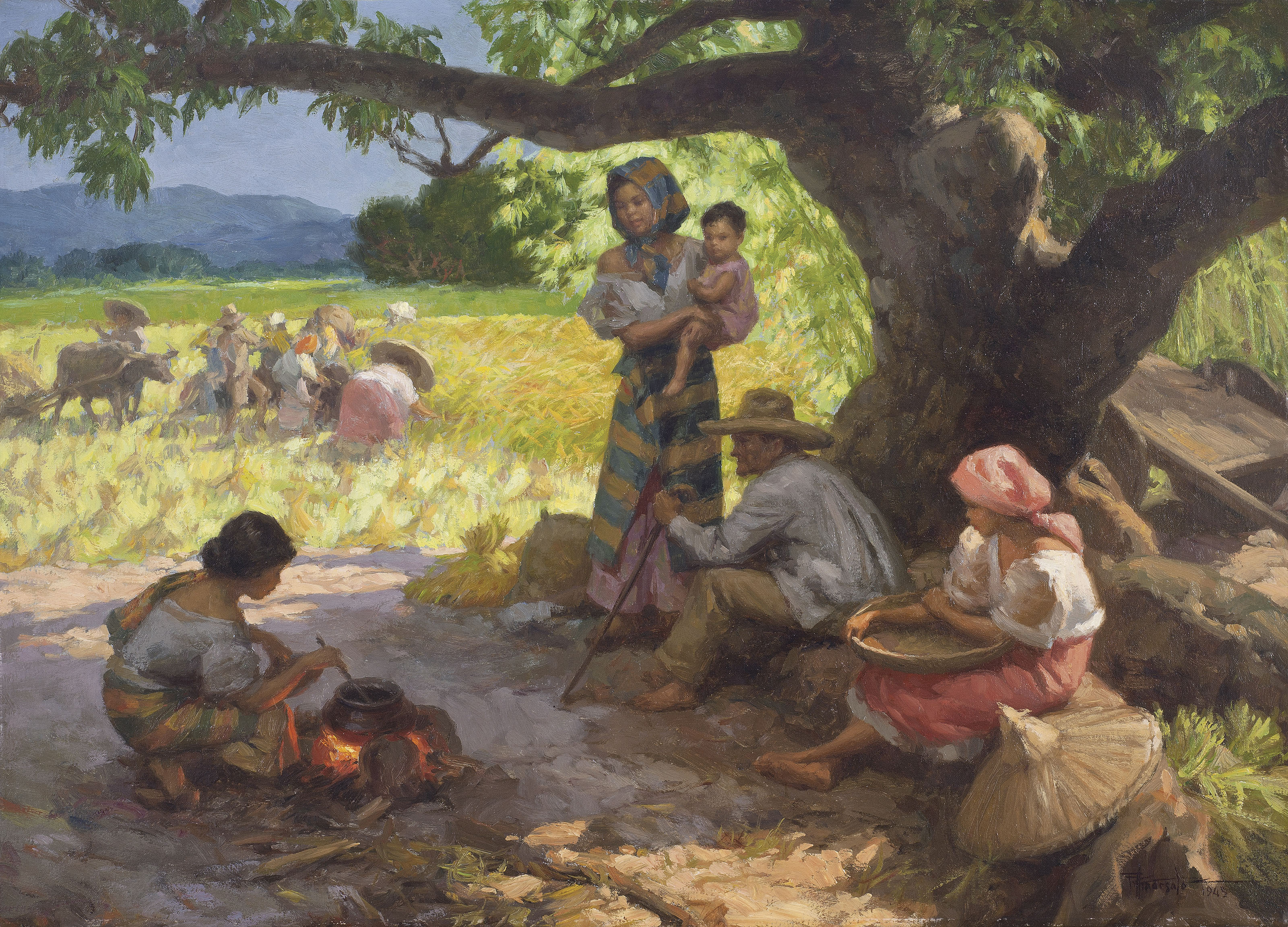 Fernando Cueto Amorsolo Filipino 1892 1972 Under The Mango