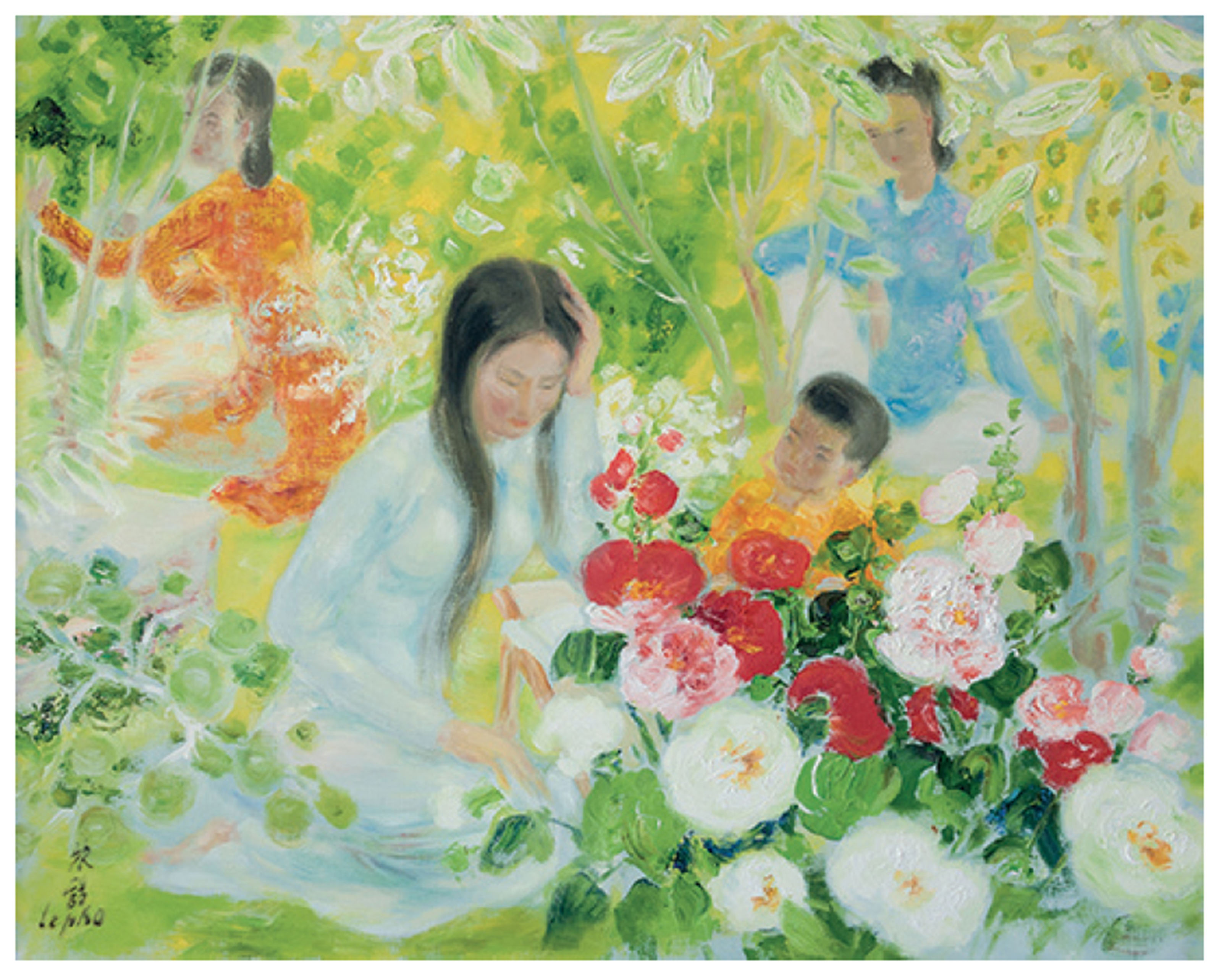 Le Pho Vietnamese 1907 2001 Mother And Child With Two Ladies