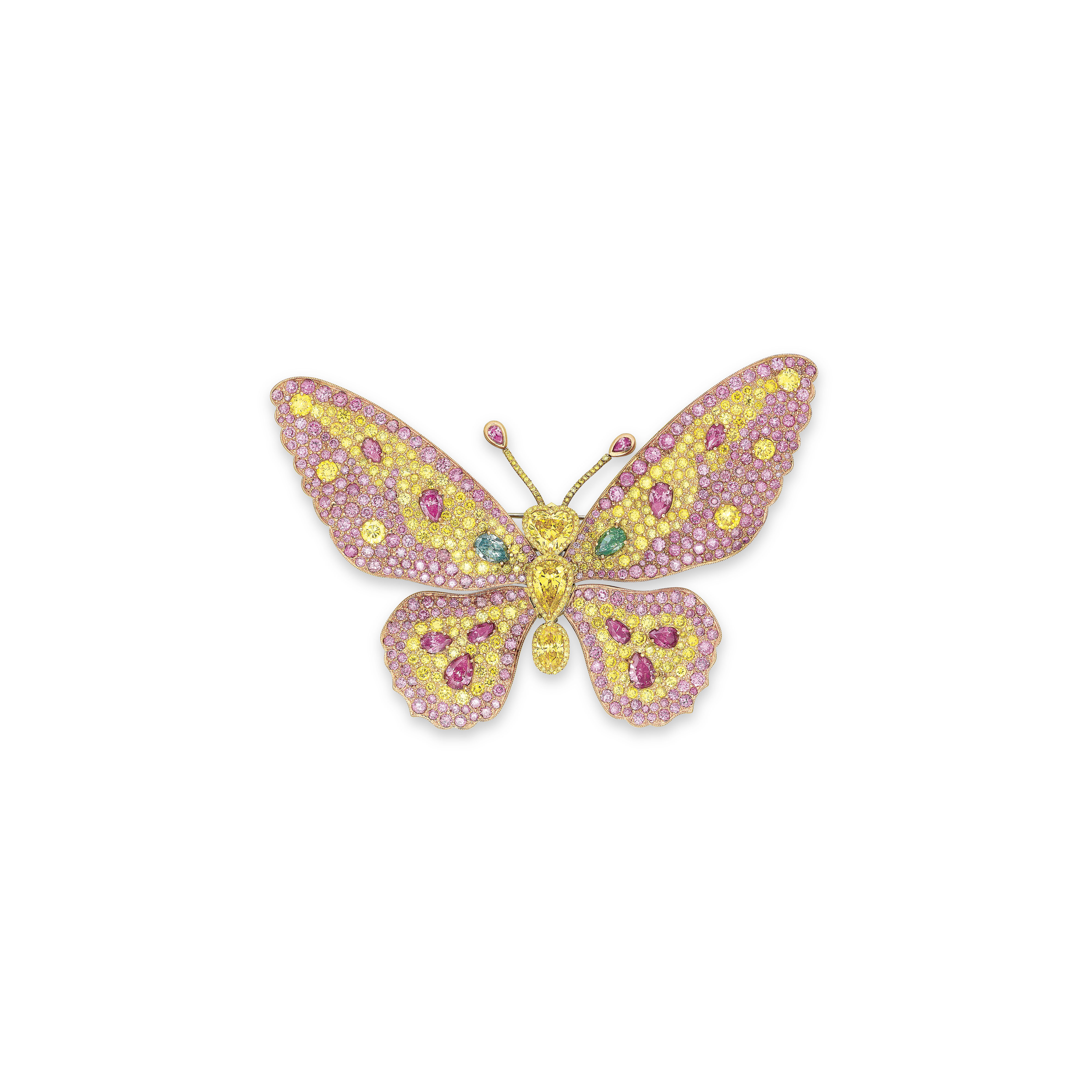 AN EXCLUSIVE COLOURED DIAMOND BROOCH, BY CARVIN FRENCH