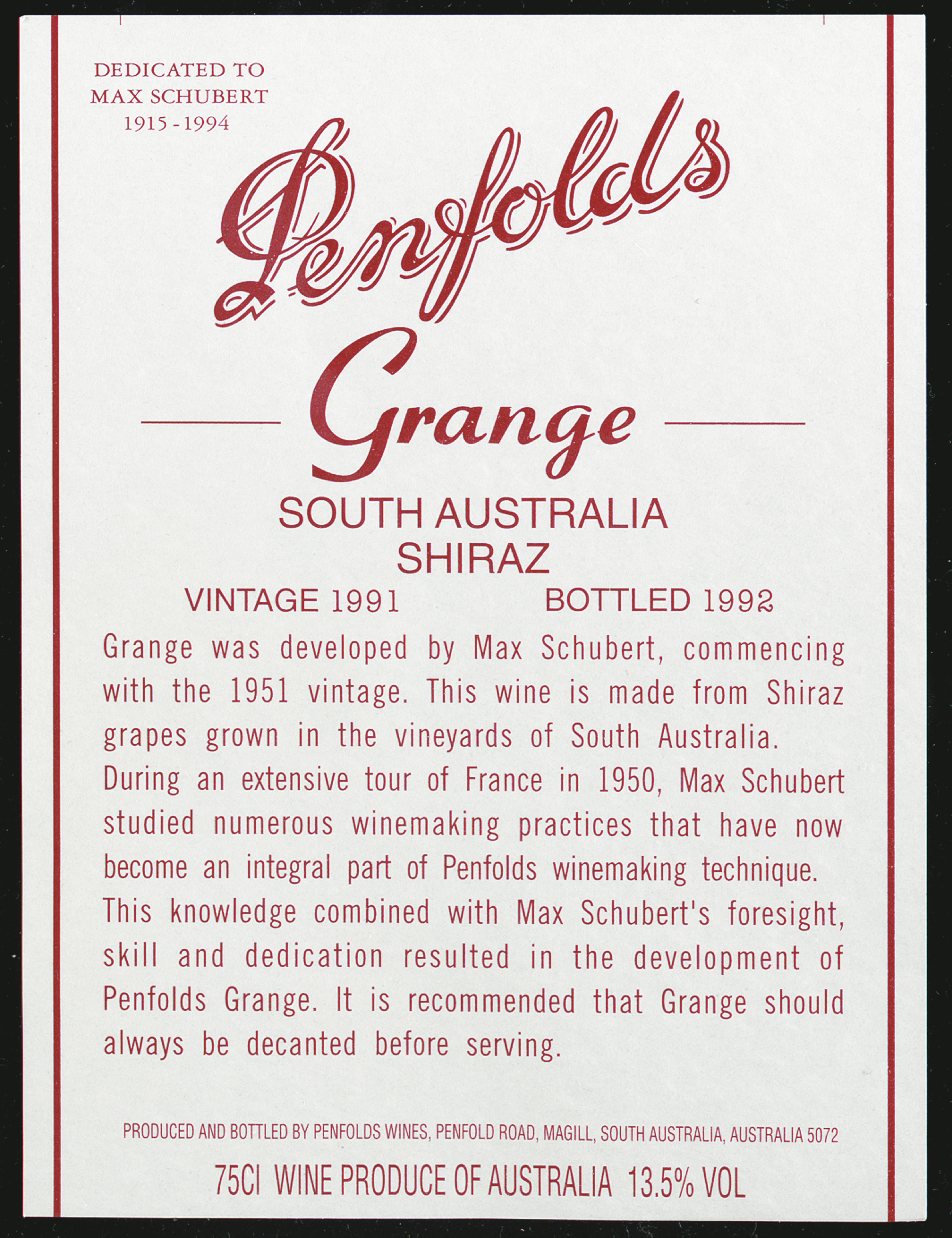 Penfolds Grange 1990