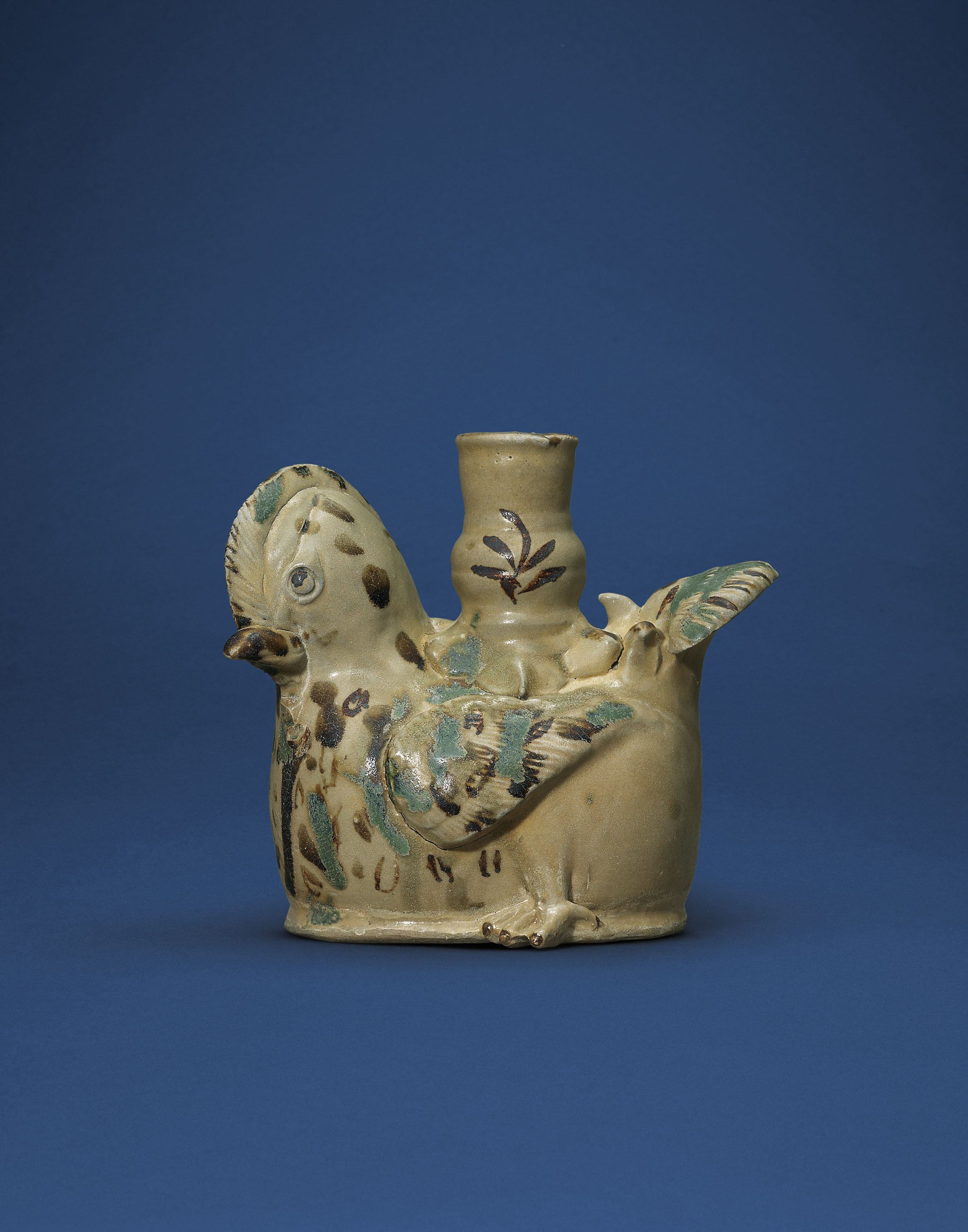 A Changsha Polychrome Decorated Mandarin Duck Form Holder
