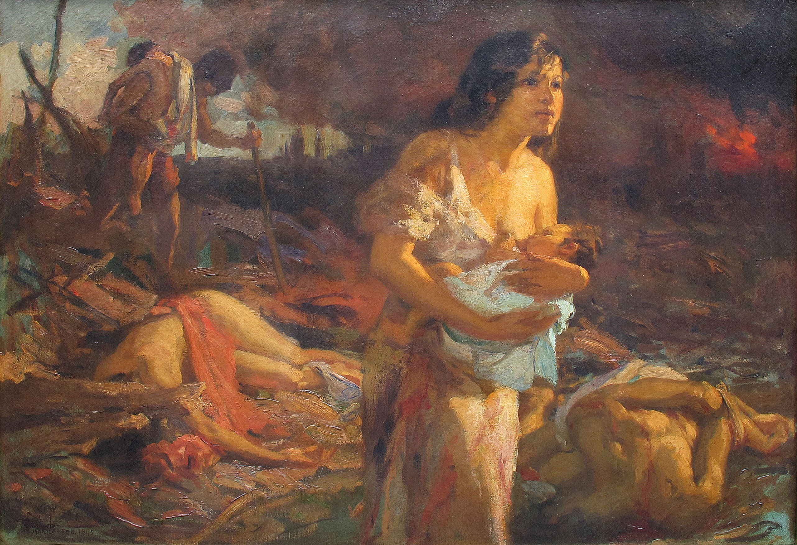 Fernando Cueto Amorsolo Filipino 1892 1972 Hope In The Ruins Of Manila 20th Century Paintings Christie S