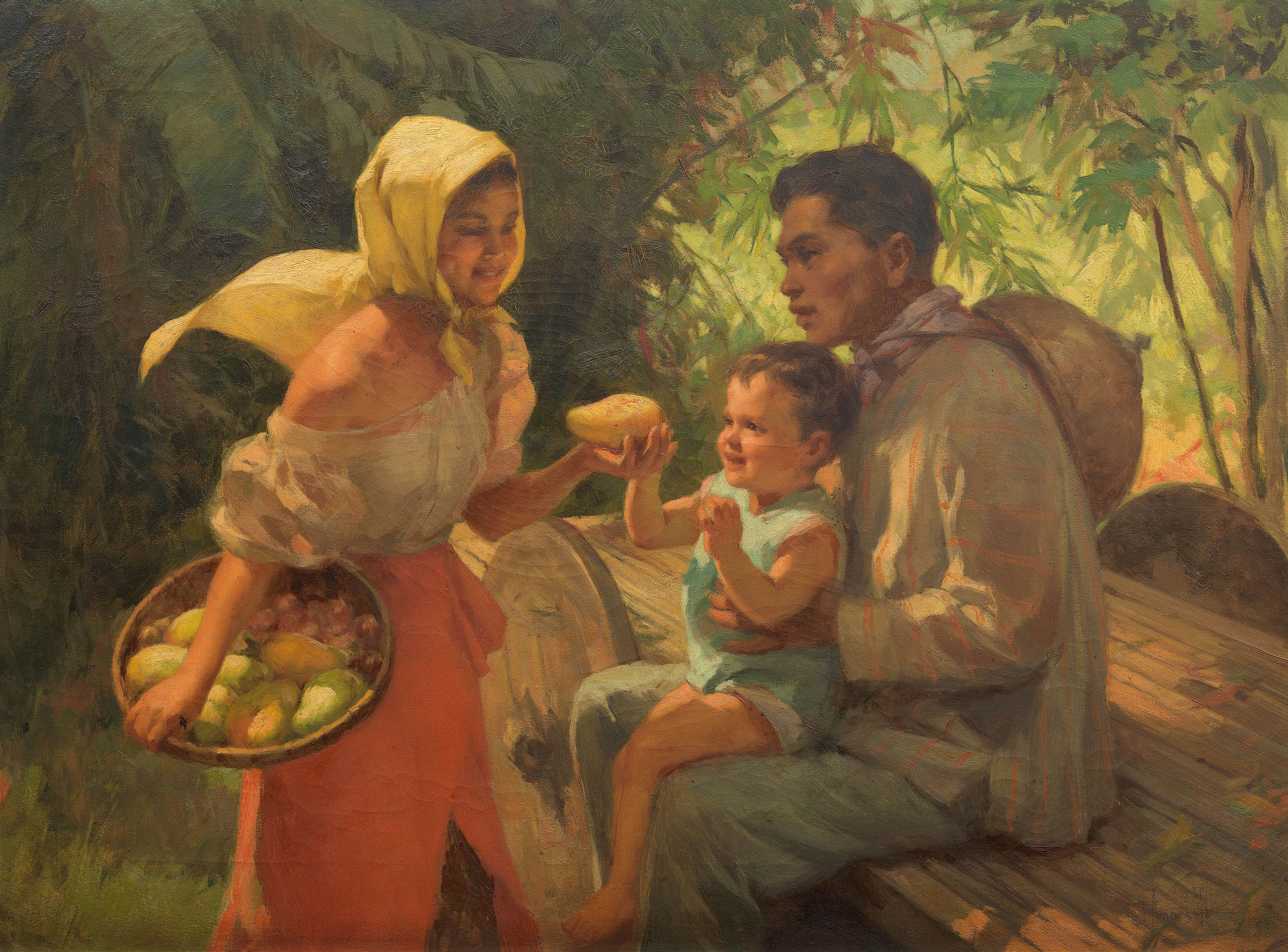 FERNANDO CUETO AMORSOLO (FILIPINO, 1892-1972) , Family Under A Tree | Christie's