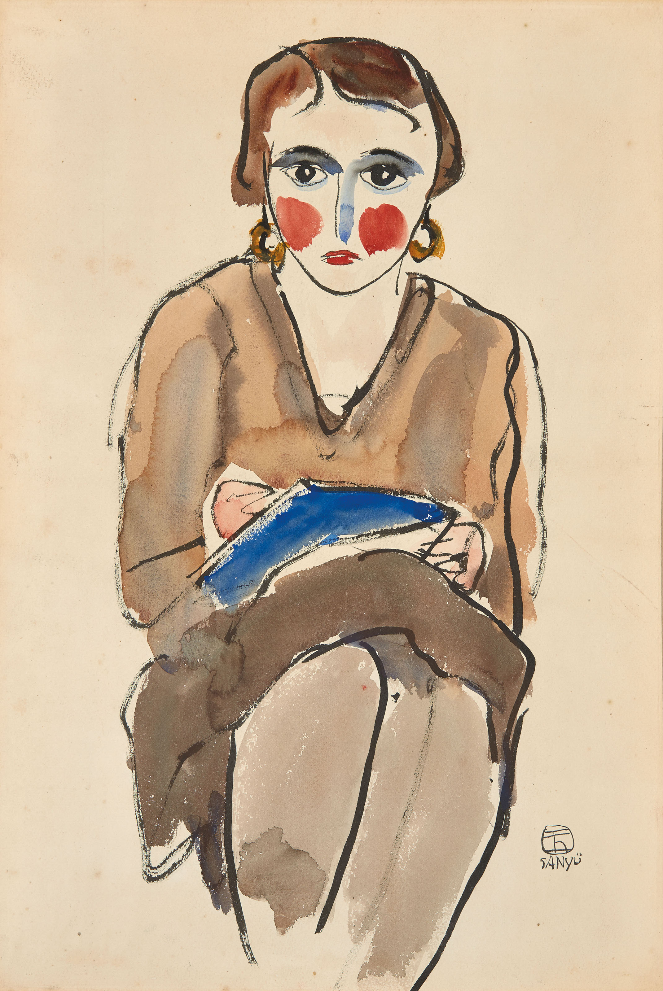 Woman with Hoop Earrings
