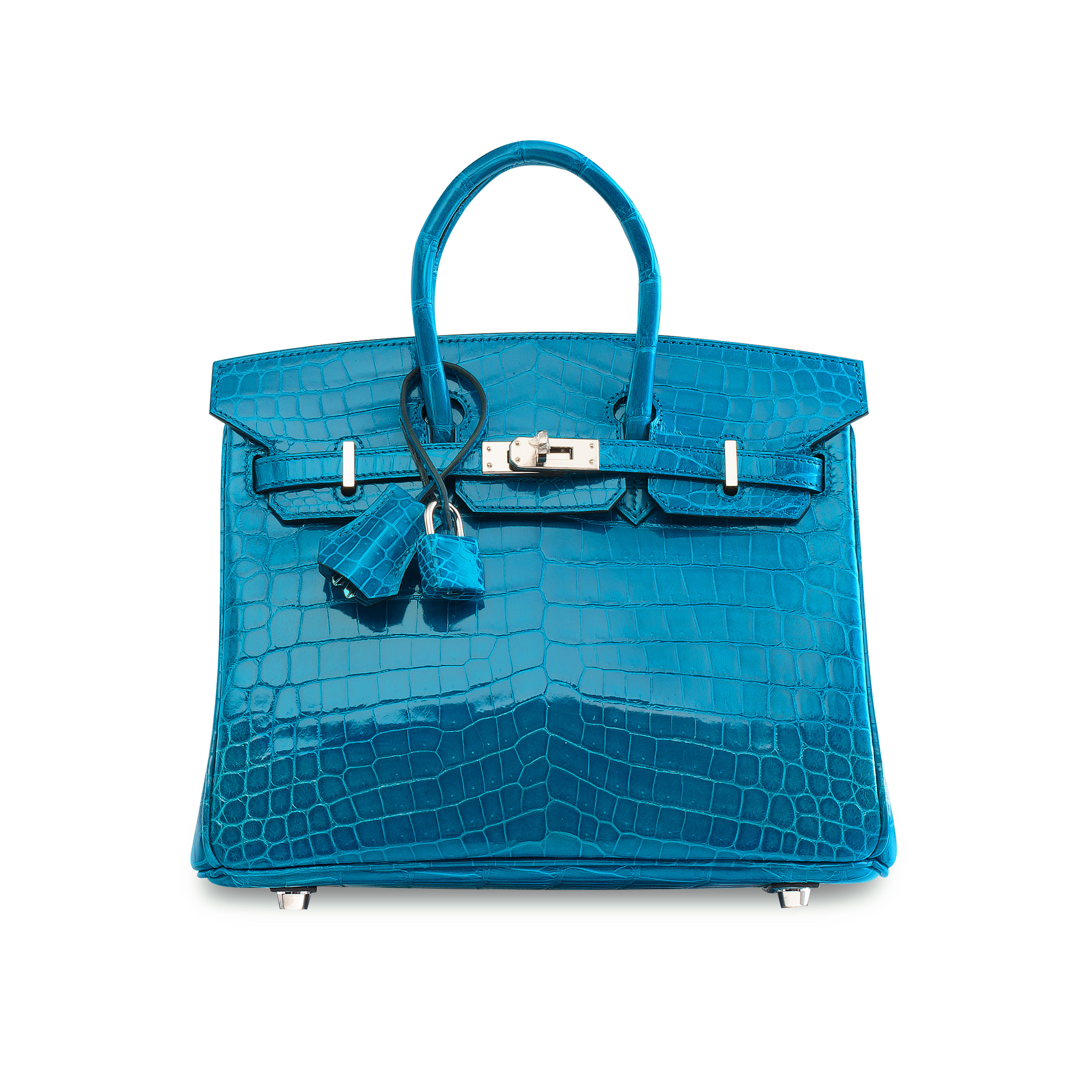 A SHINY BLEU IZMIR NILOTICUS CROCODILE BIRKIN 25 WITH PALLADIUM HARDWARE , HERMÃS, 2014 | Christie's
