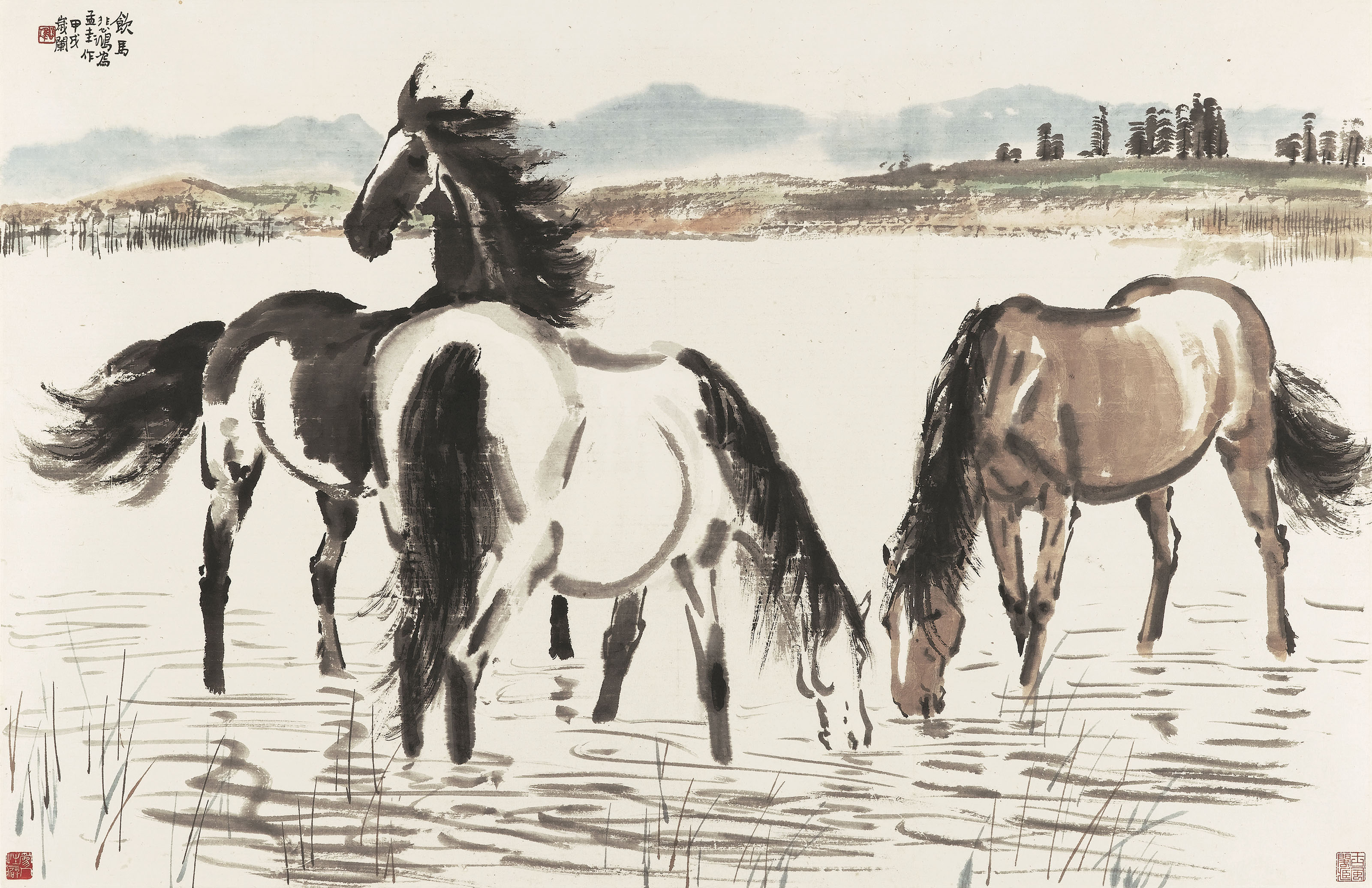 XU BEIHONG (18951953) , Horses Drinking Christie's