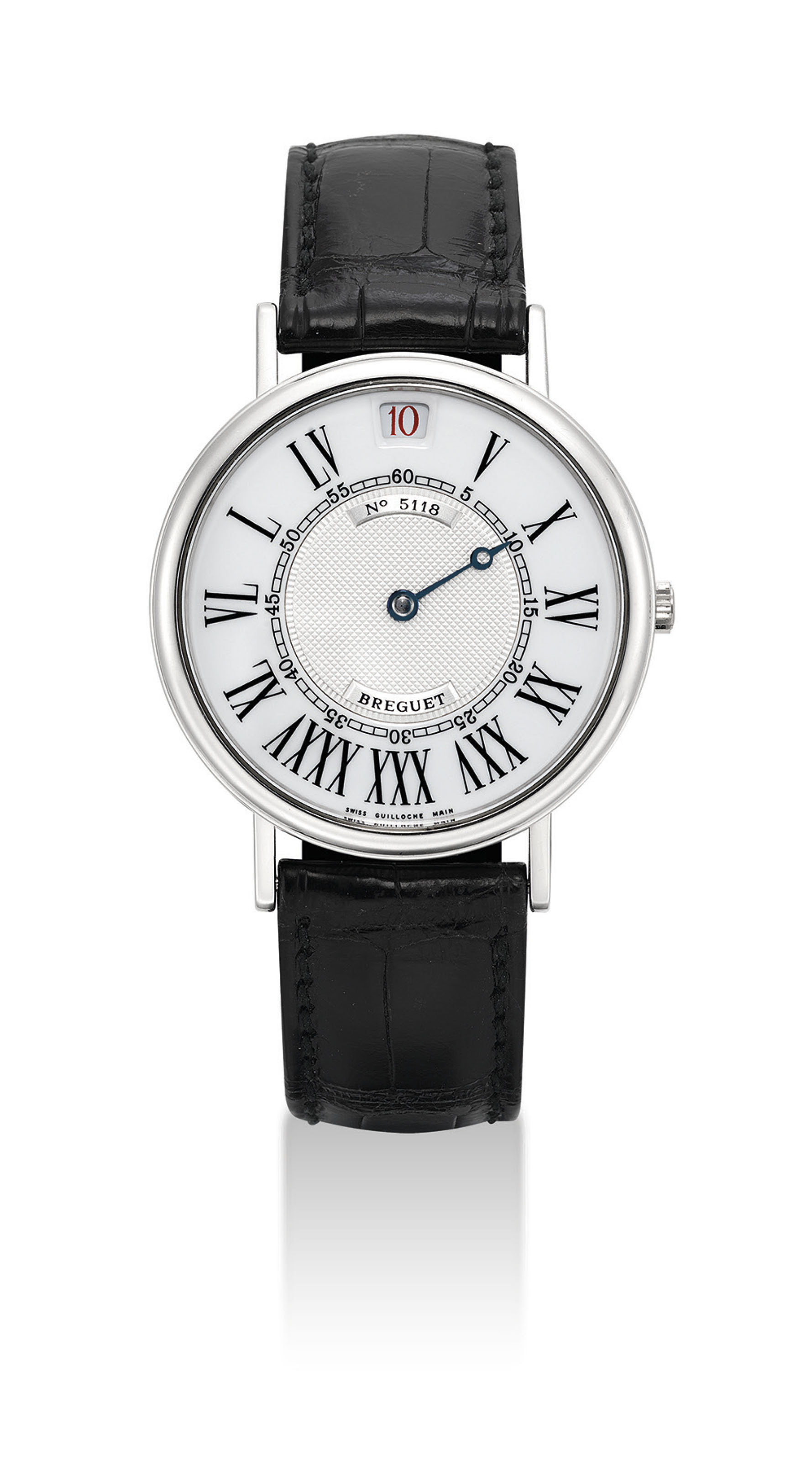 BREGUET. A FINE PLATINUM LIMITED EDITION AUTOMATIC JUMP HOUR WRISTWATCH SIGNED BREGUET REF. 3620 MOVEMENT NO. 1008 CASE NO. 5118 F CIRCA 1991 Christie s