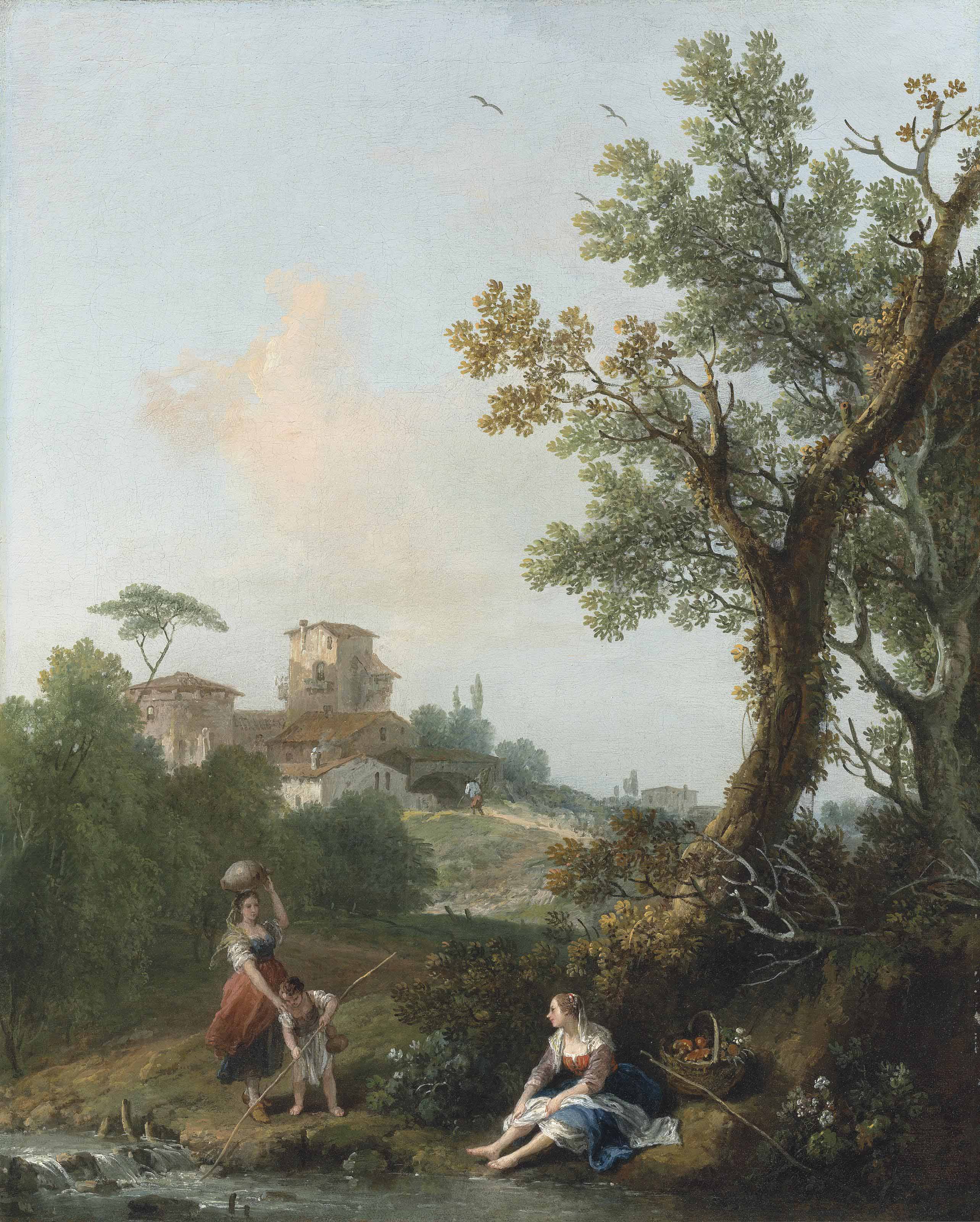 Francesco Zuccarelli (Pitigliano 17021788 Florence) , A wooded river