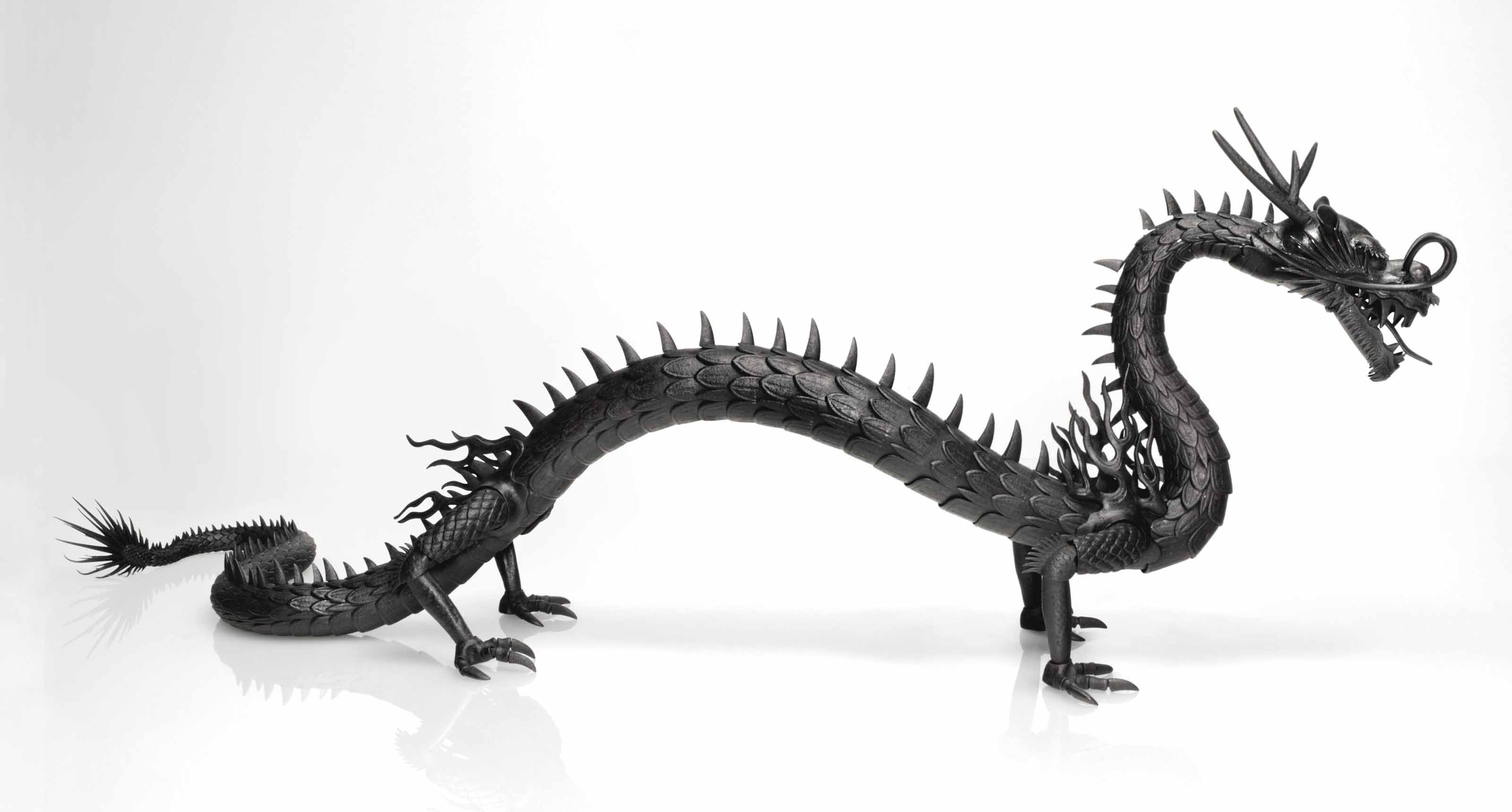 An impressive iron articulated model of a dragon , EDO PERIOD (18TH ...