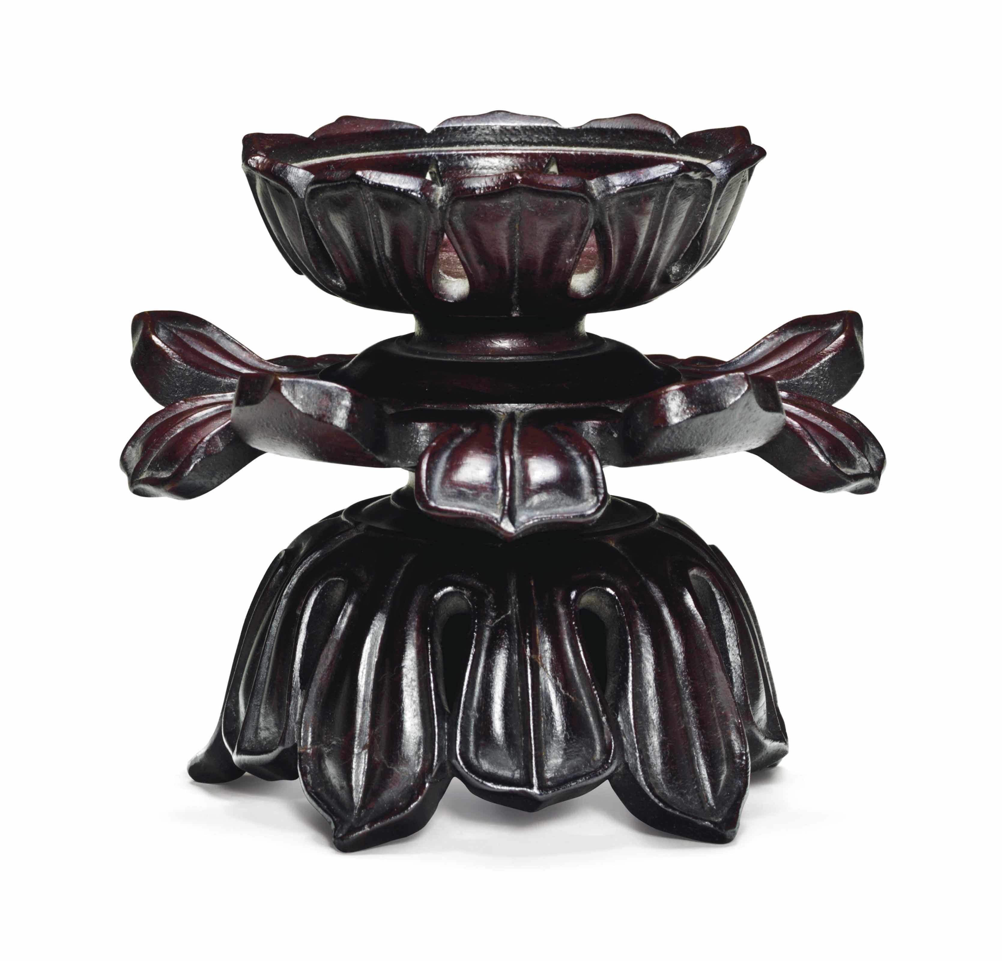 A SMALL HONGMU LOTUSFORM STAND , QING DYNASTY (16441911) Christie's