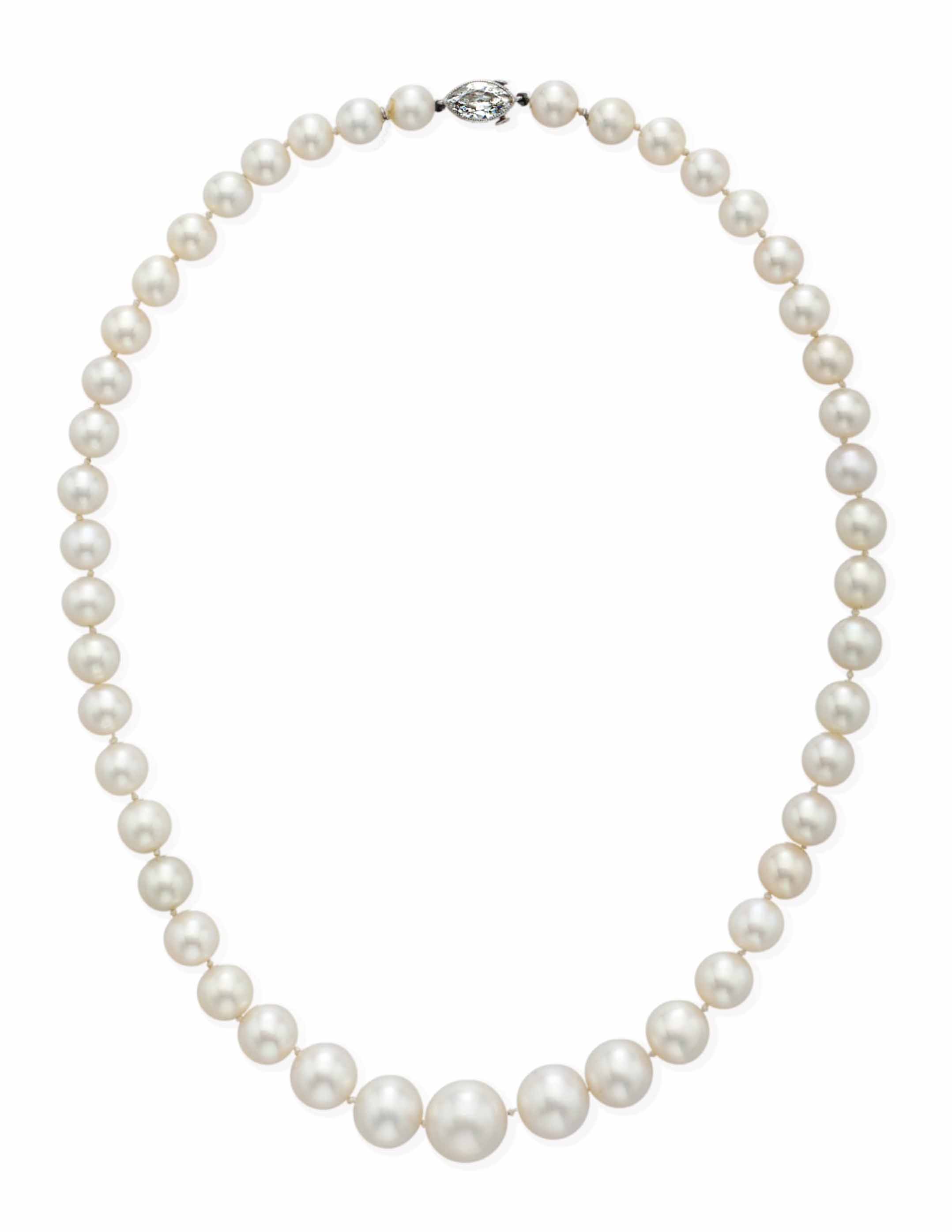 AN IMPORTANT SINGLE STRAND NATURAL PEARL NECKLACE Christie's