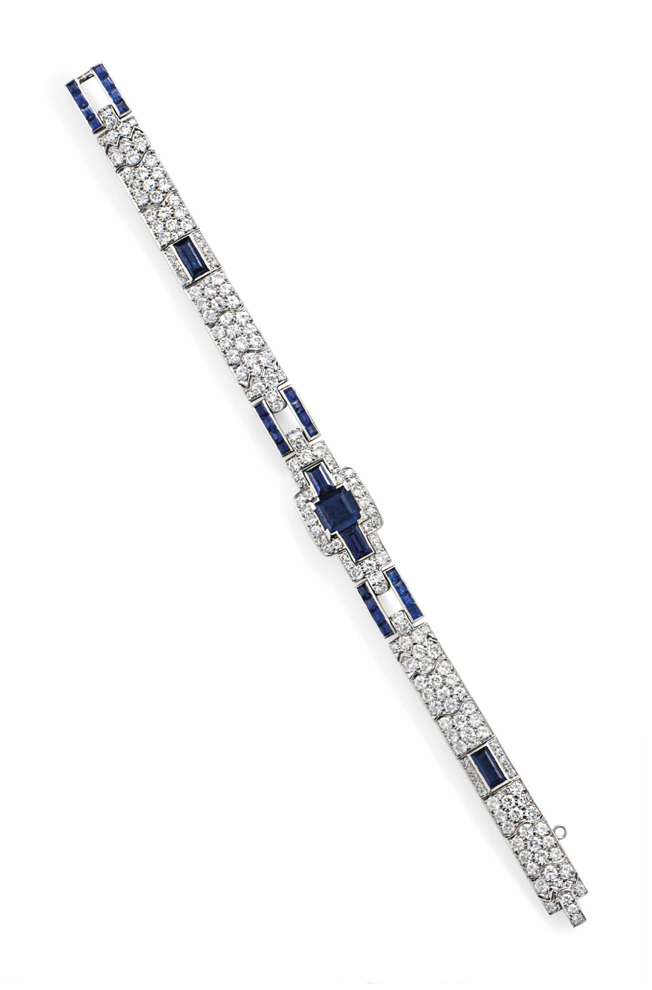 A BELLE ÉPOQUE SAPPHIRE AND DIAMOND BRACELET, BY CARTIER | Christie's