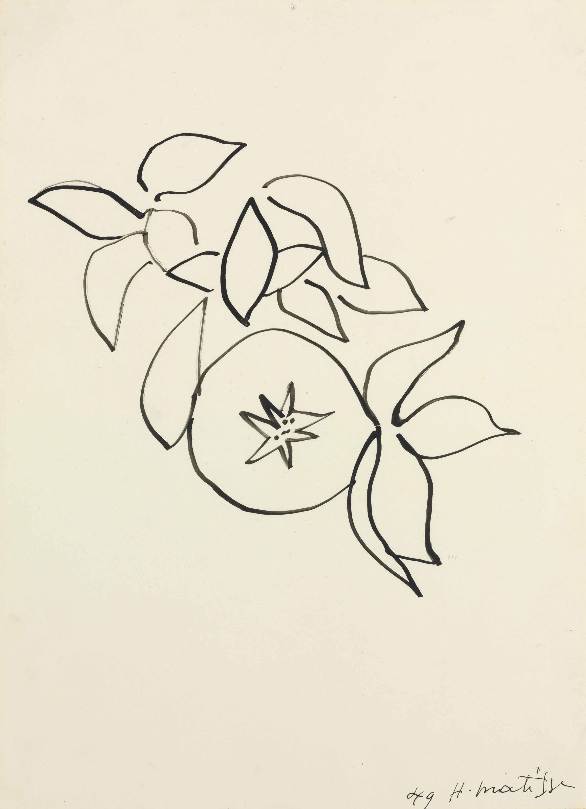 Matisse マティス Fleurs, Feuillages, Dessins HENRI MATISSE (1869-1954), Fleurs et feuilles | Christie's