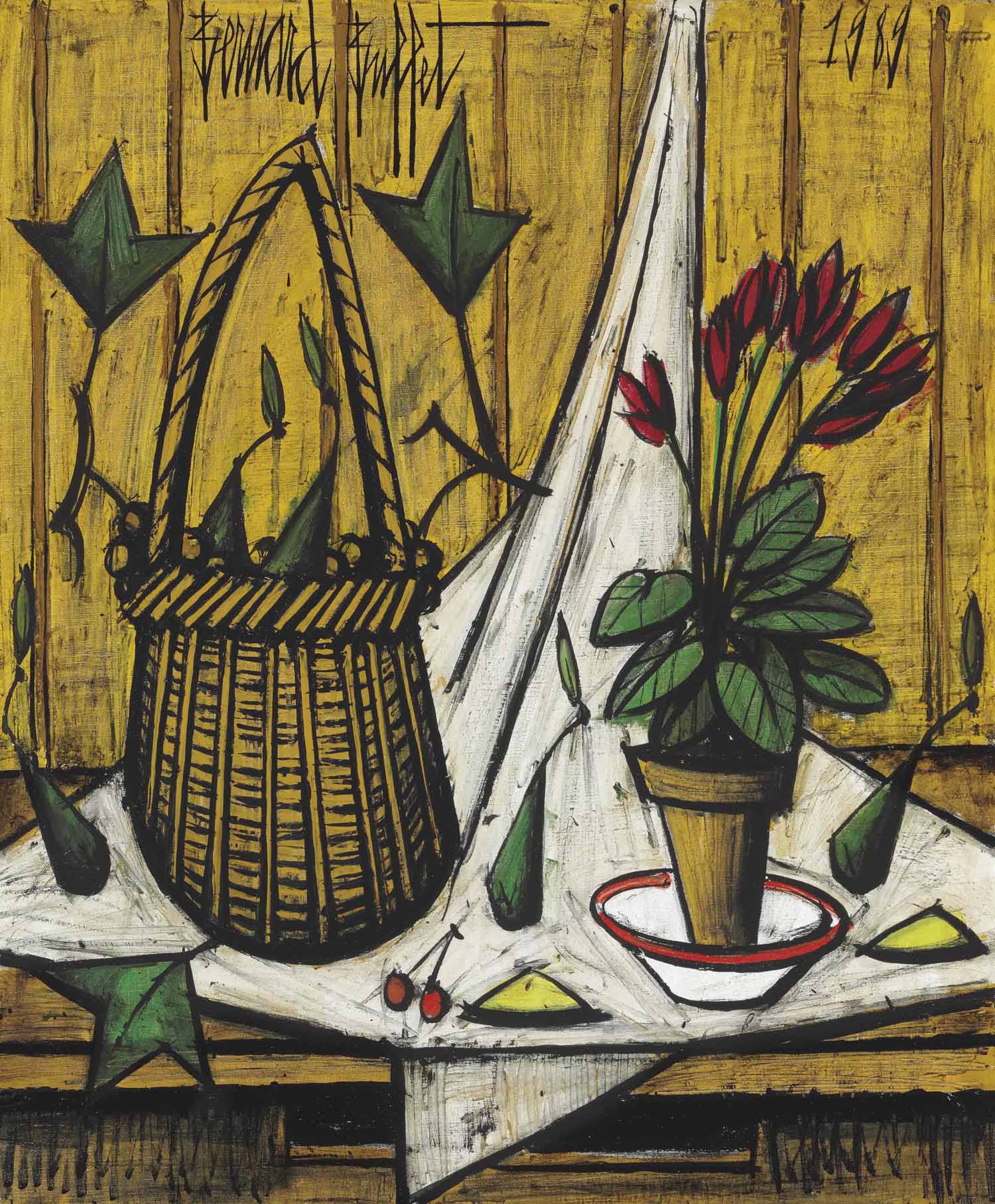 ベルナール・ビュッフェ,Nature morte au verre de vin ベルナール・ビュッフェ,Nature morte au verre de vin