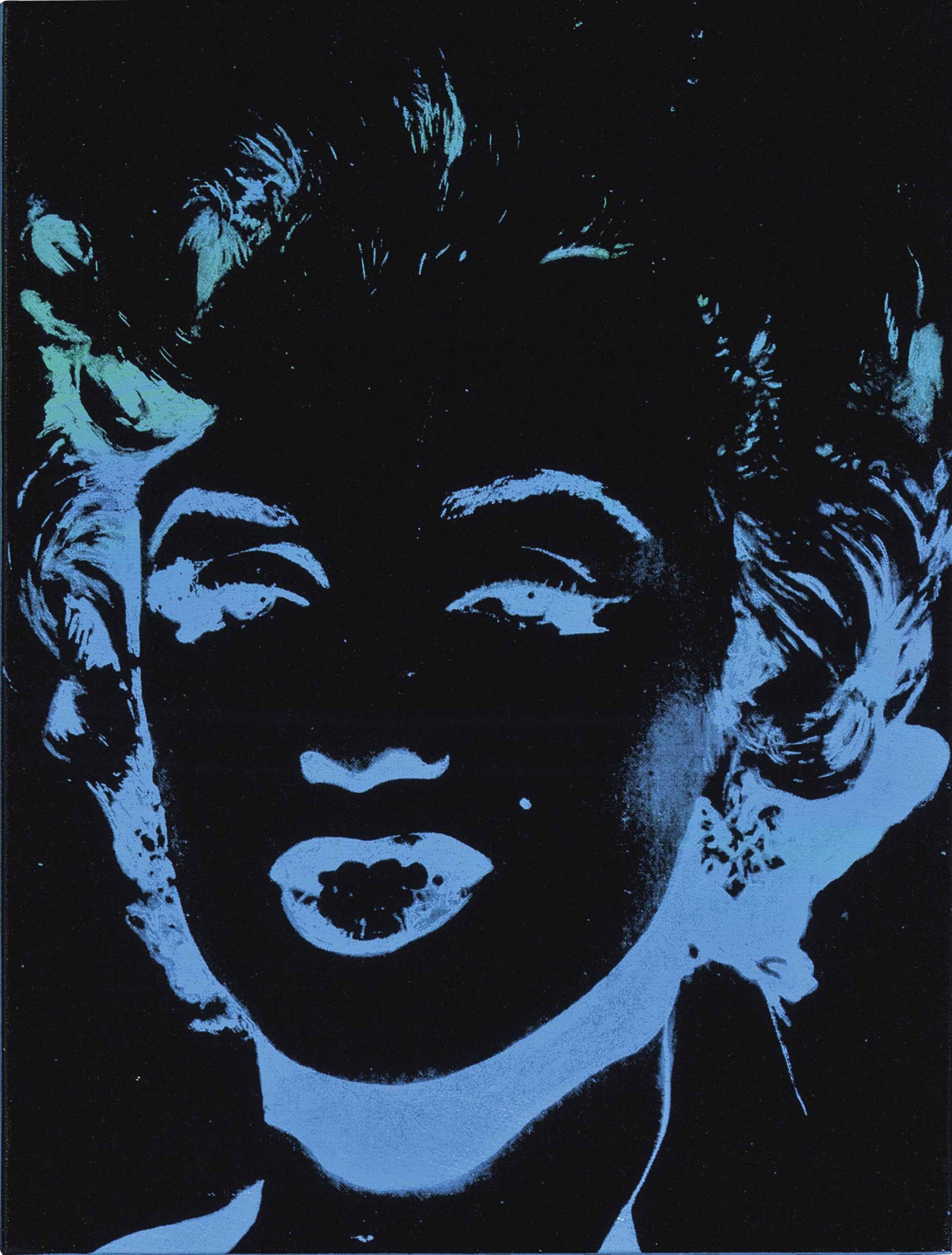 Andy Warhol (1928-1987), Marilyn (Reversal), painted in 1979. Synthetic polymer and silkscreen ink on canvas. 18 x 13⅞  in (45.7 x 35.2  cm). Sold for $2,345,000 on 12 May 2015 at Christie&rsquo;s in New York. Artwork: © 2020 The Andy Warhol Foundation for the Visual Arts, Inc. / Licensed by DACS, London