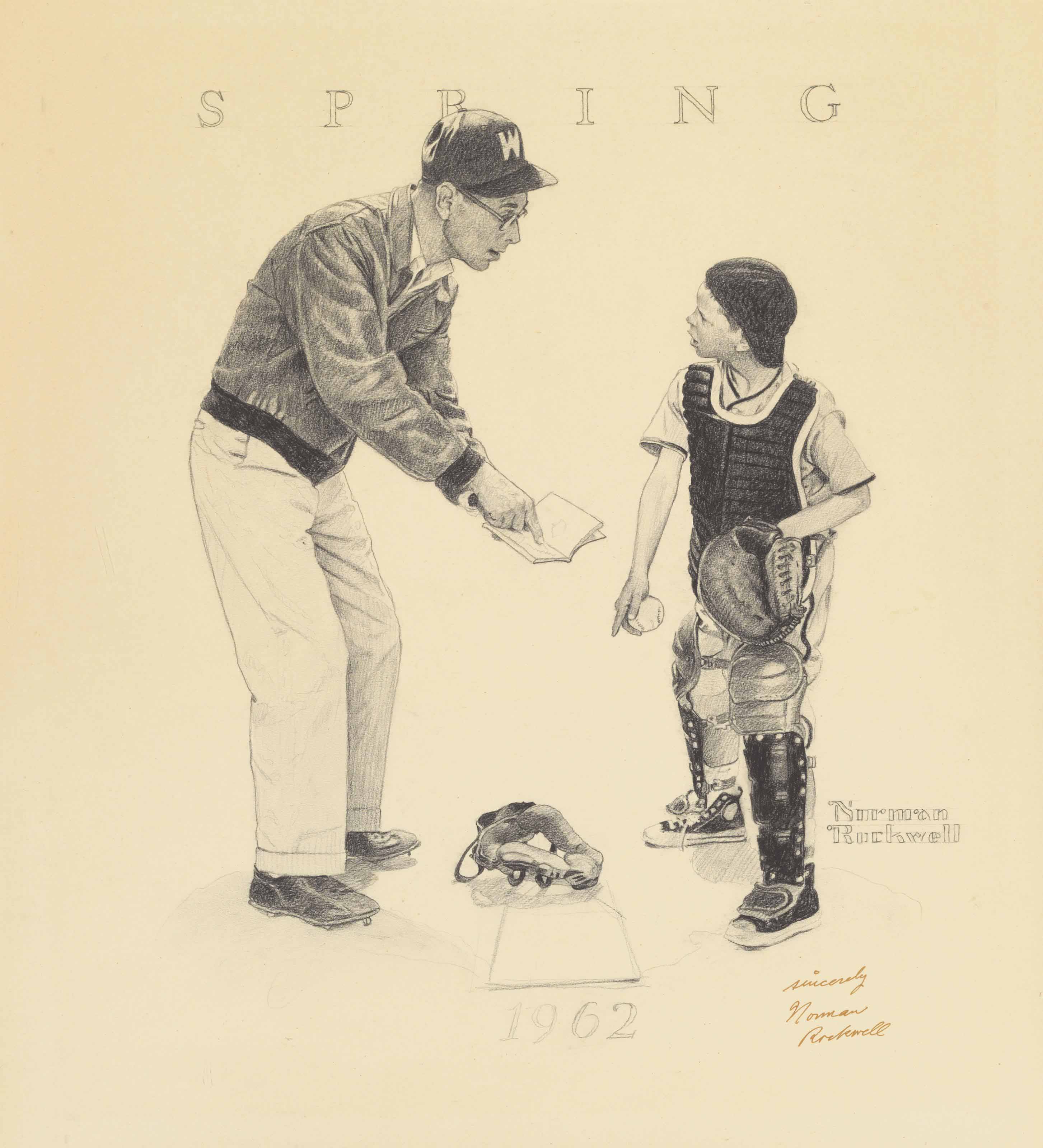 Study for 'Boy and Father: Baseball Dispute'
