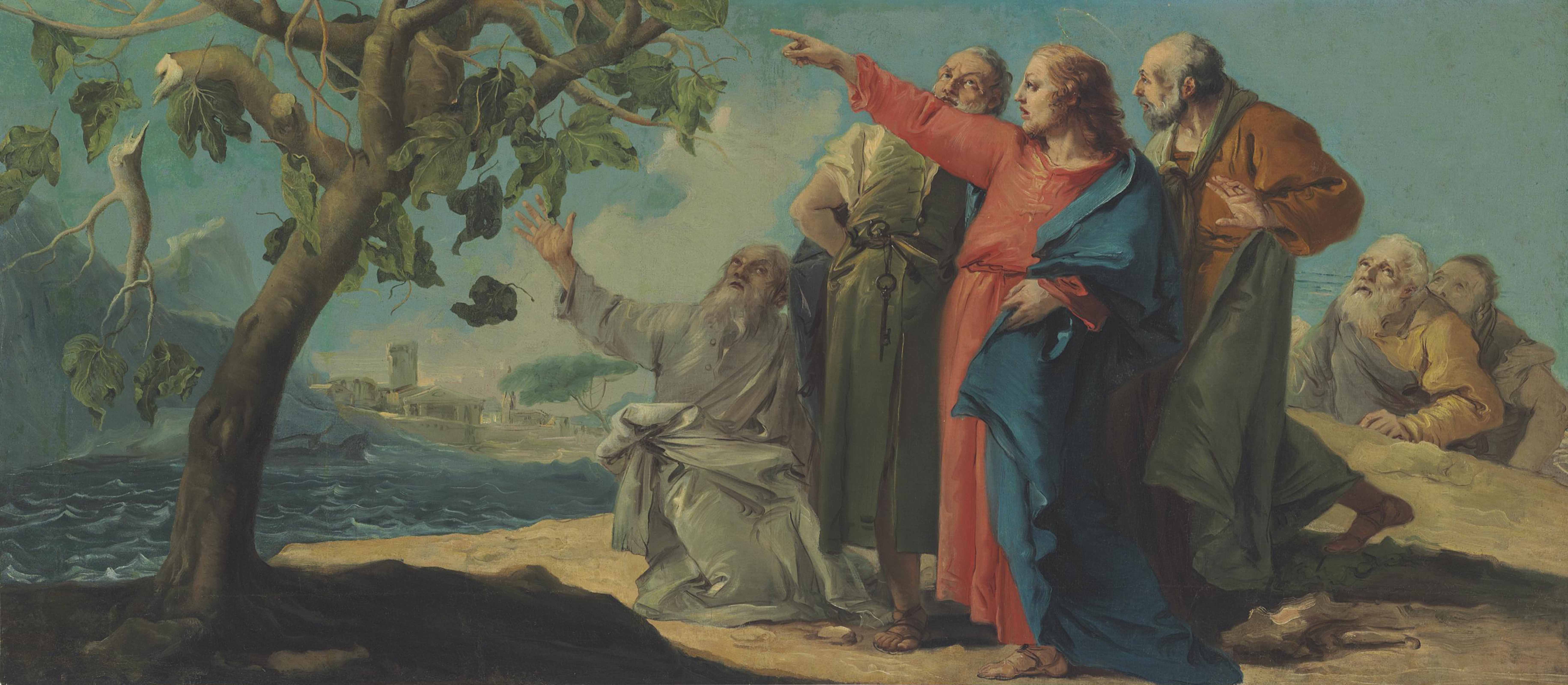Giandomenico Tiepolo (Venice 1727-1804) , Christ and the barren fig