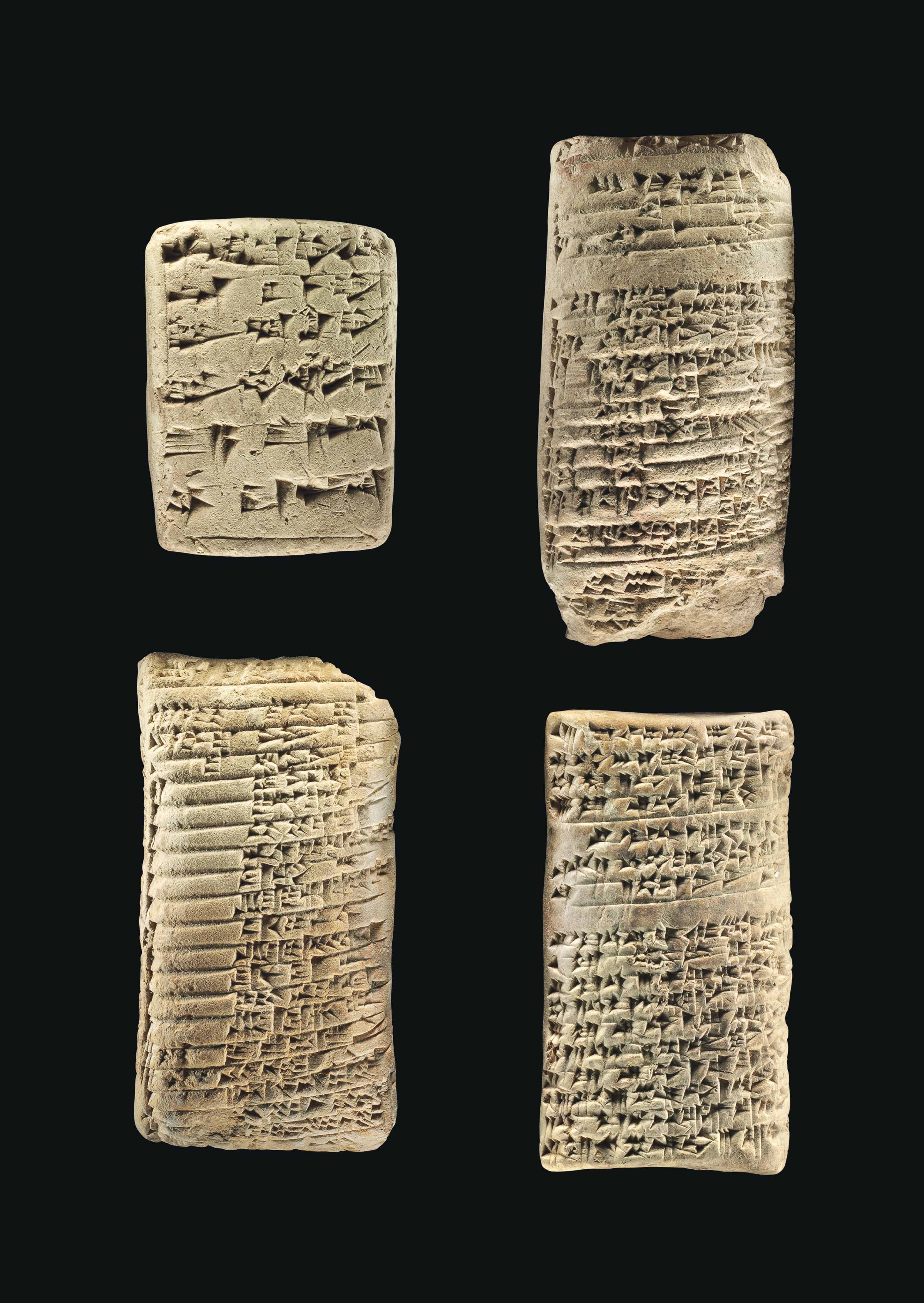 FOUR OLD BABYLONIAN CLAY CUNEIFORM TABLETS | CIRCA 1900-1600 B.C. ...