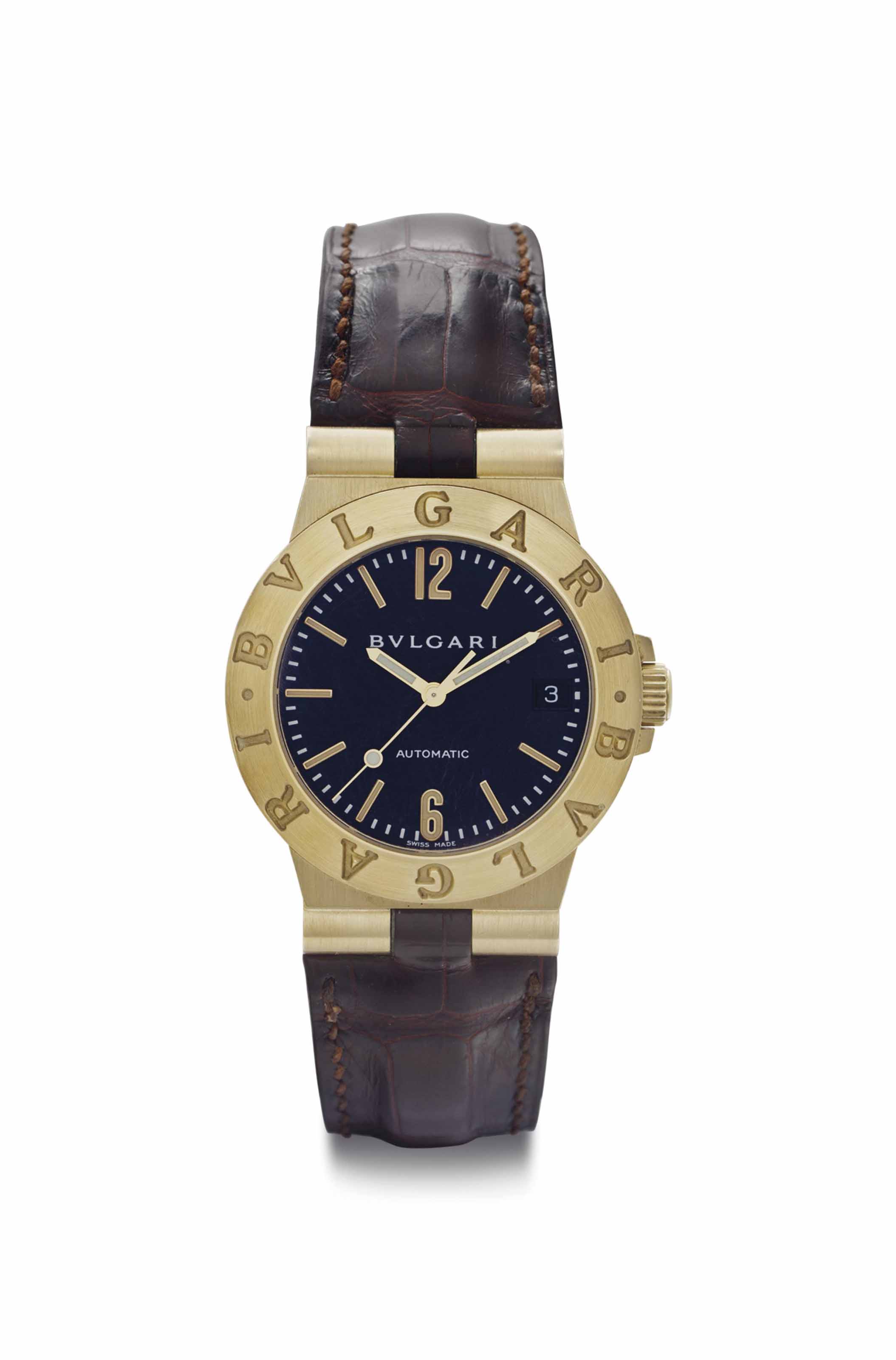 Bulgari. An 18k Gold Wristwatch with Date , SIGNED BULGARI, AUTOMATIC