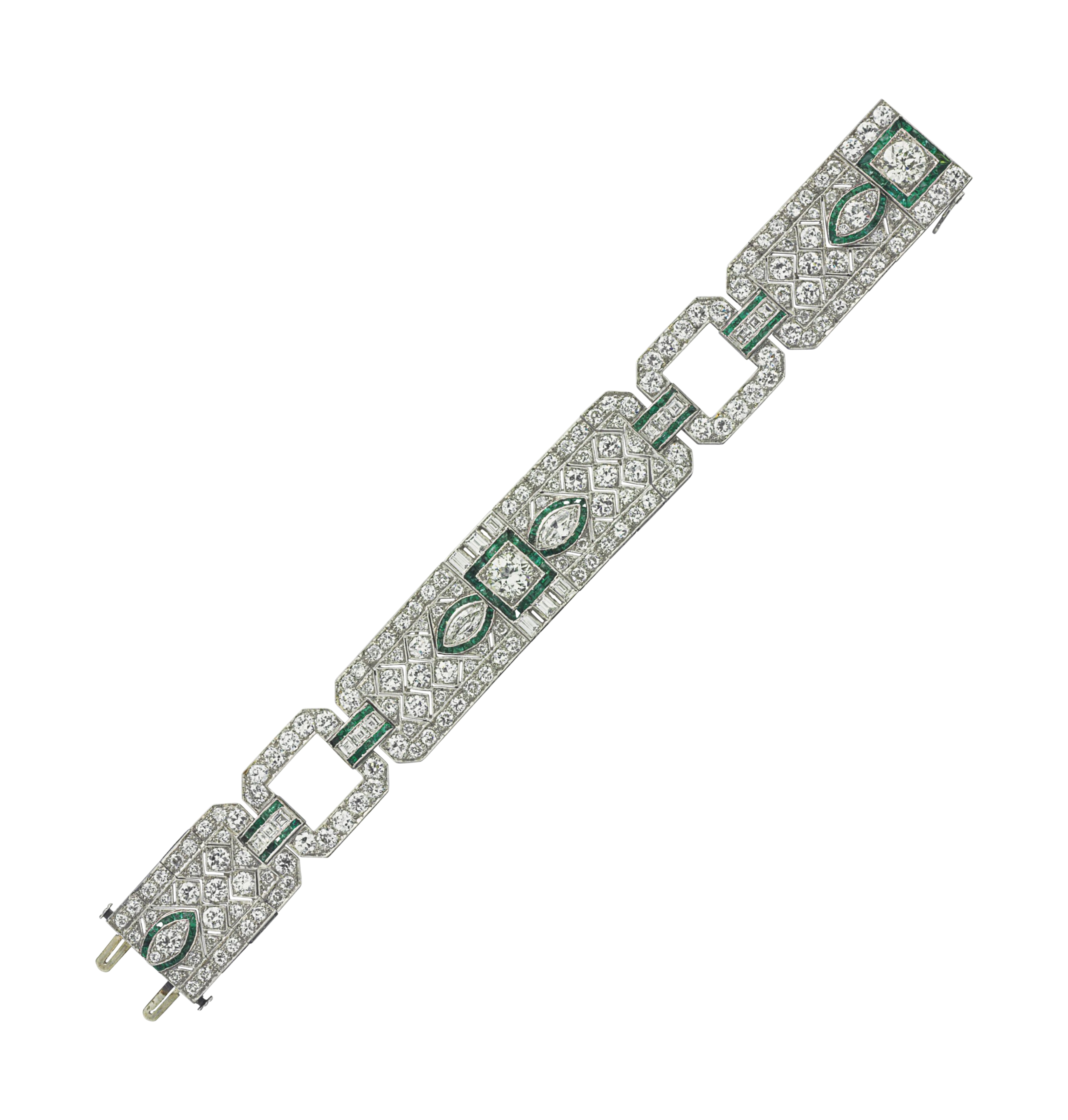 An Art Deco Diamond And Emerald Bracelet Christies - 
