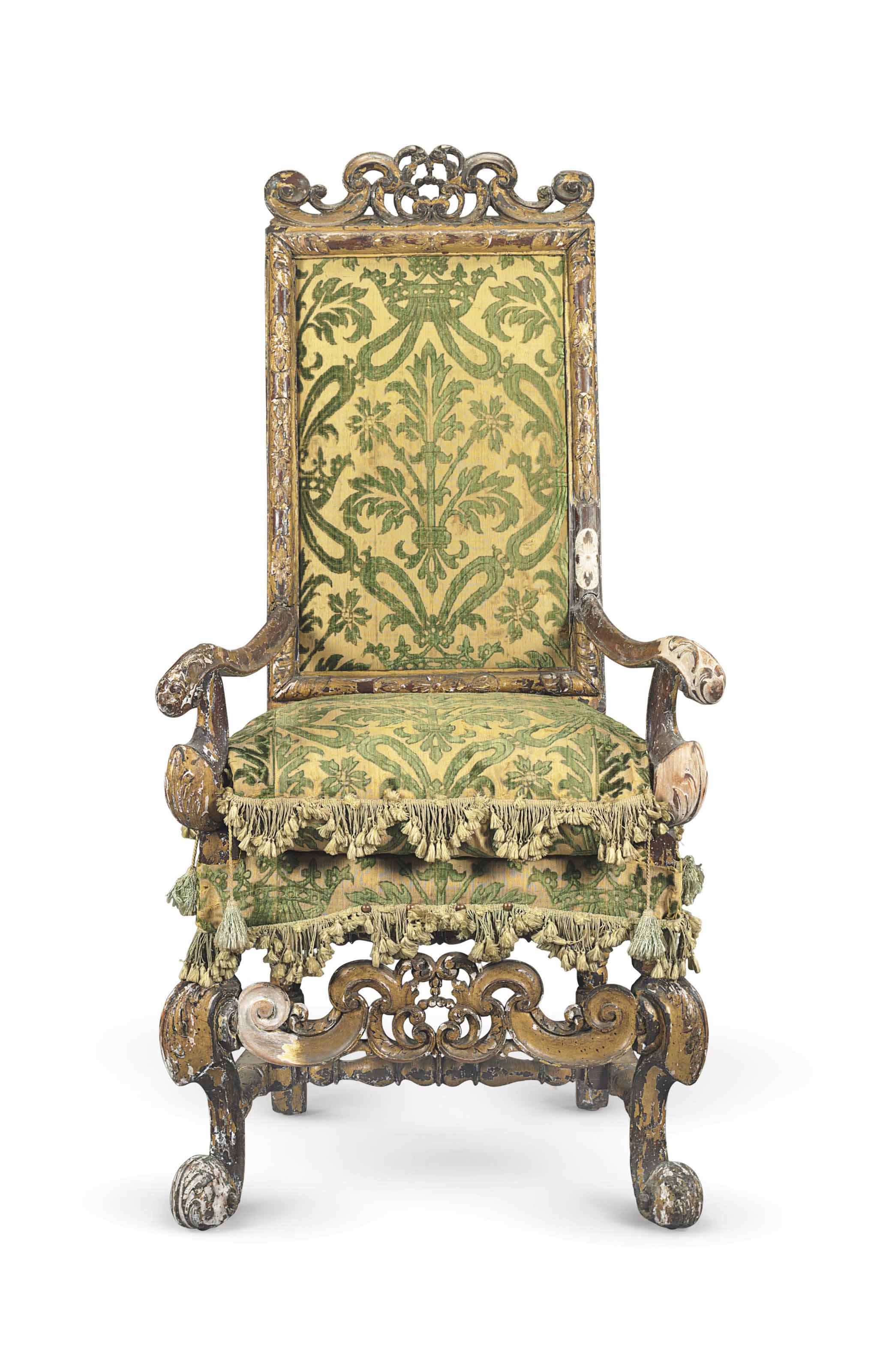 A WILLIAM AND MARY GILTWOOD ARMCHAIR , CIRCA 1700 | Christie's