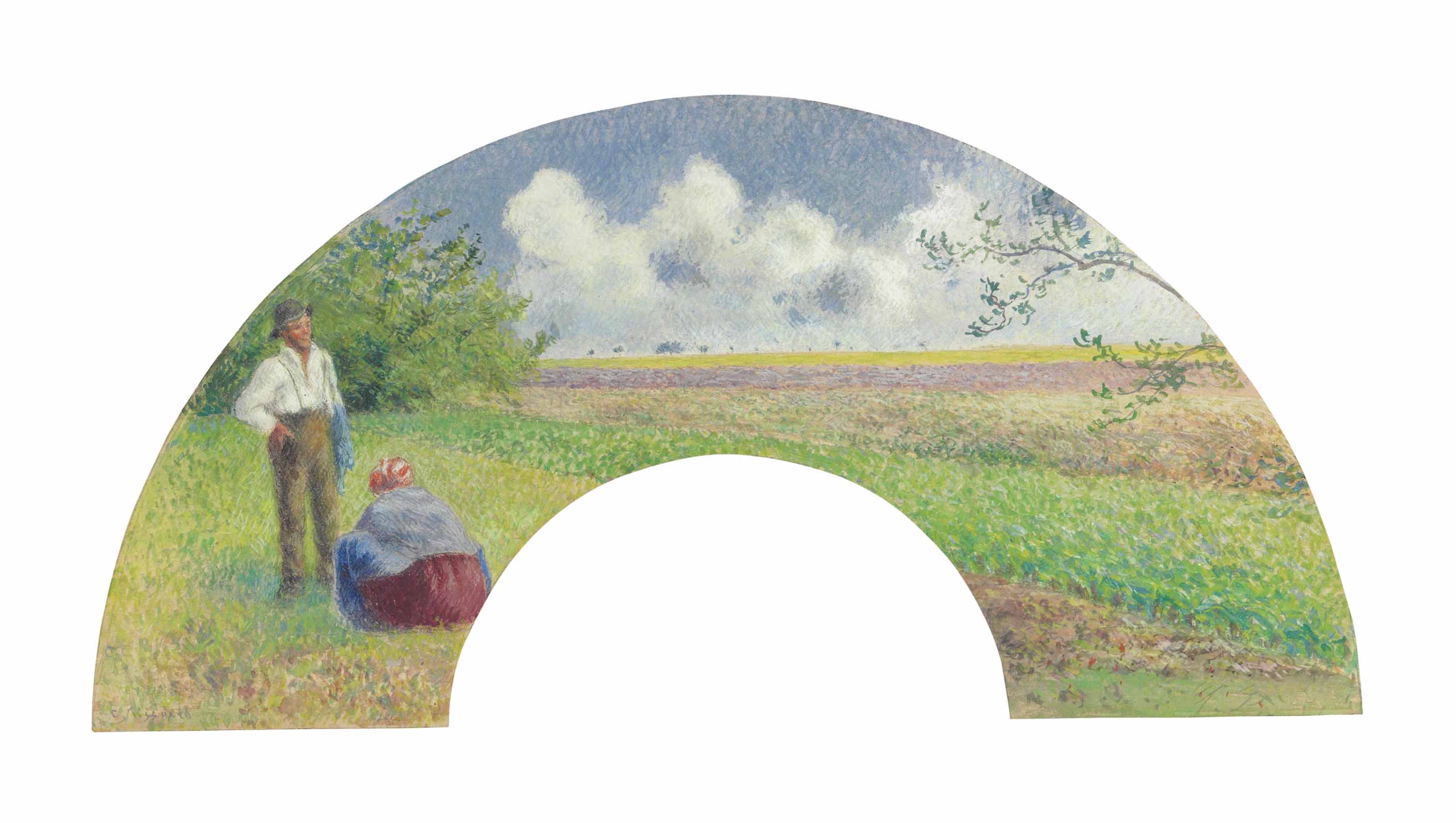 Paysan et paysanne dans les champs