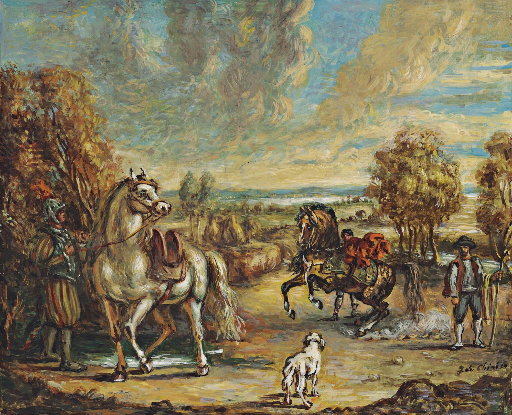 Cavalieri in un paese