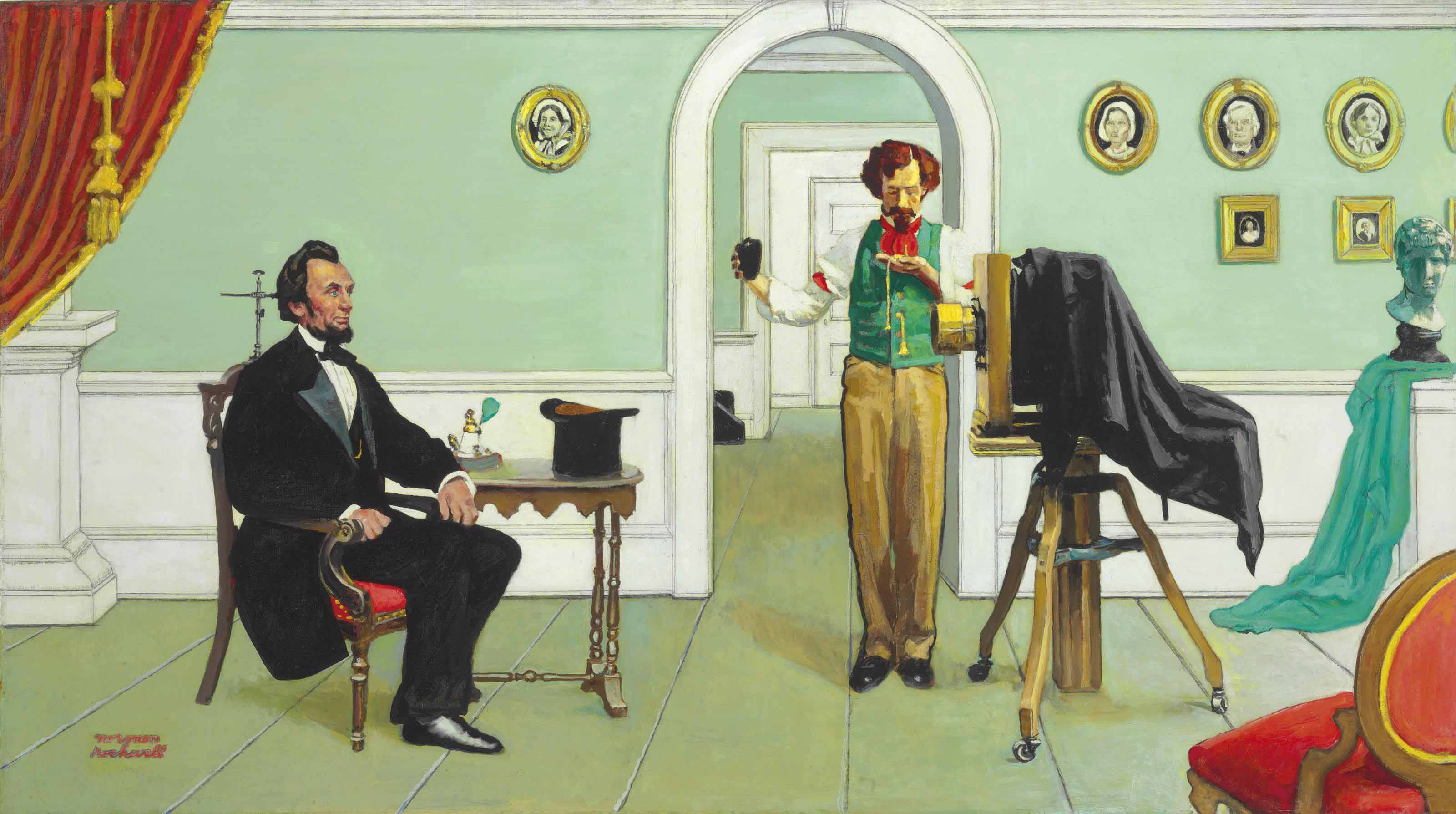 Mathew Brady Photographing Lincoln