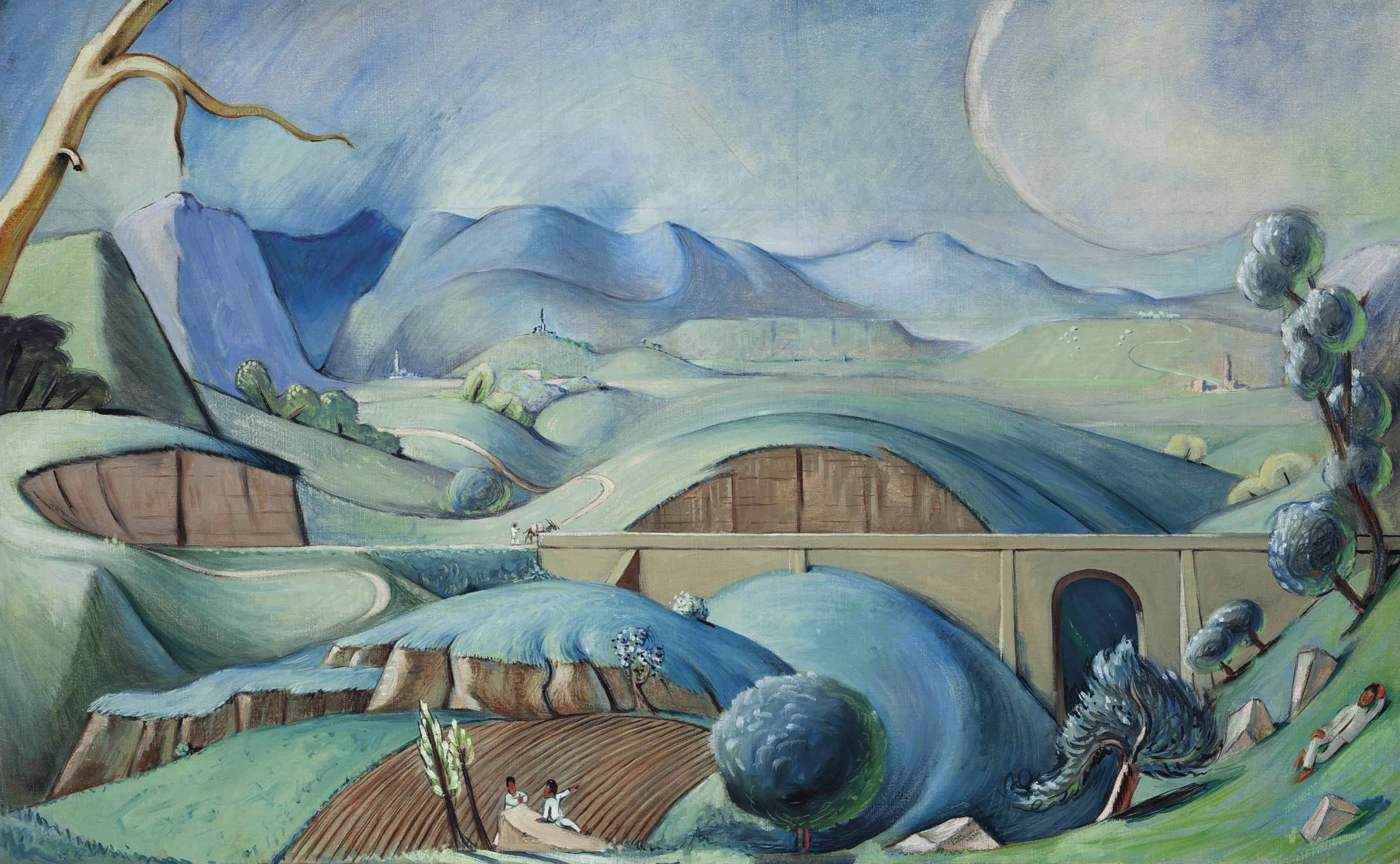 Jean Charlot, Landscape, 1930, sold for $56,250 on 21 November 2015 at Christie's in New York