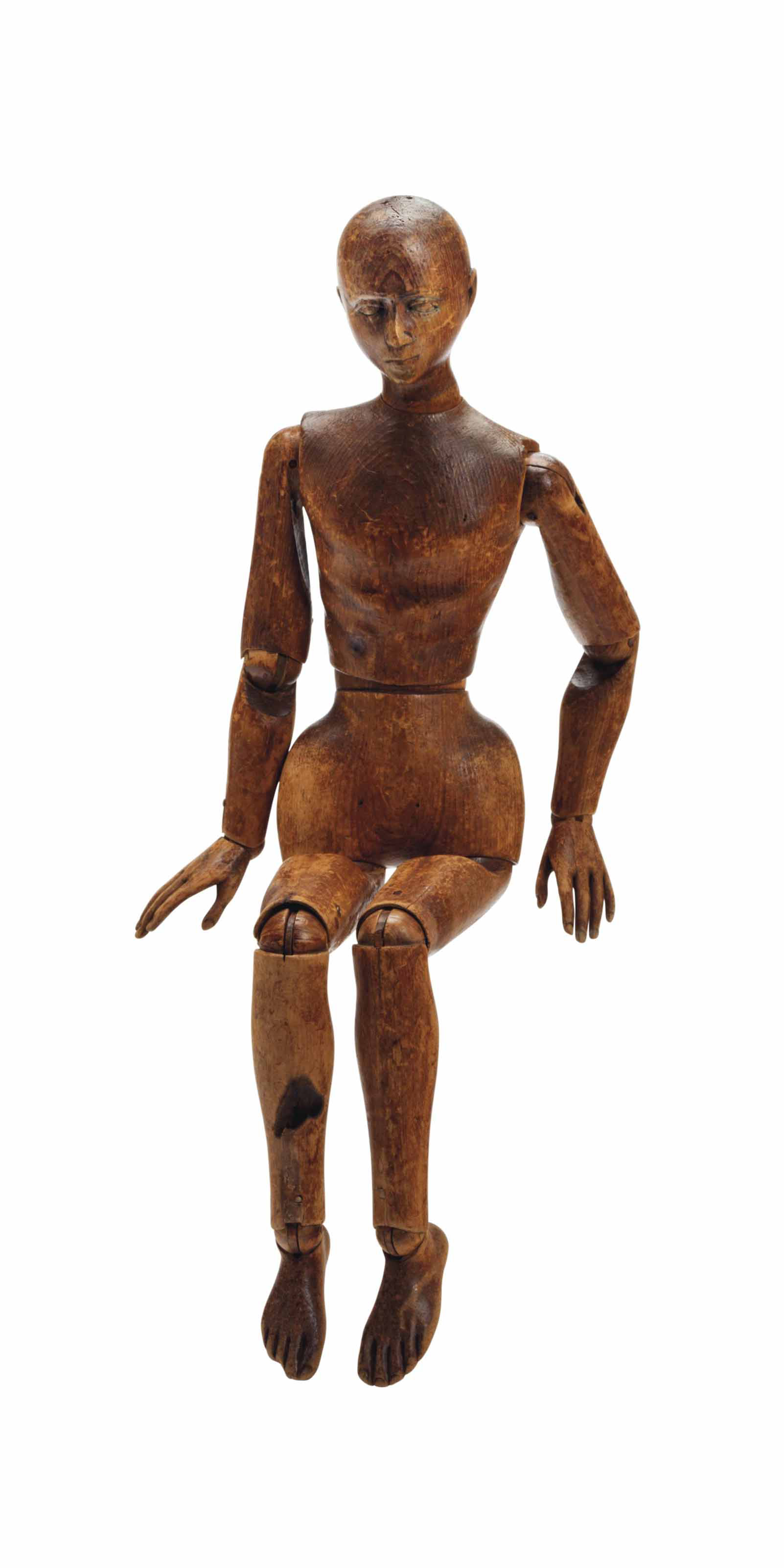 A CARVED ARTIST'S LAY FIGURE