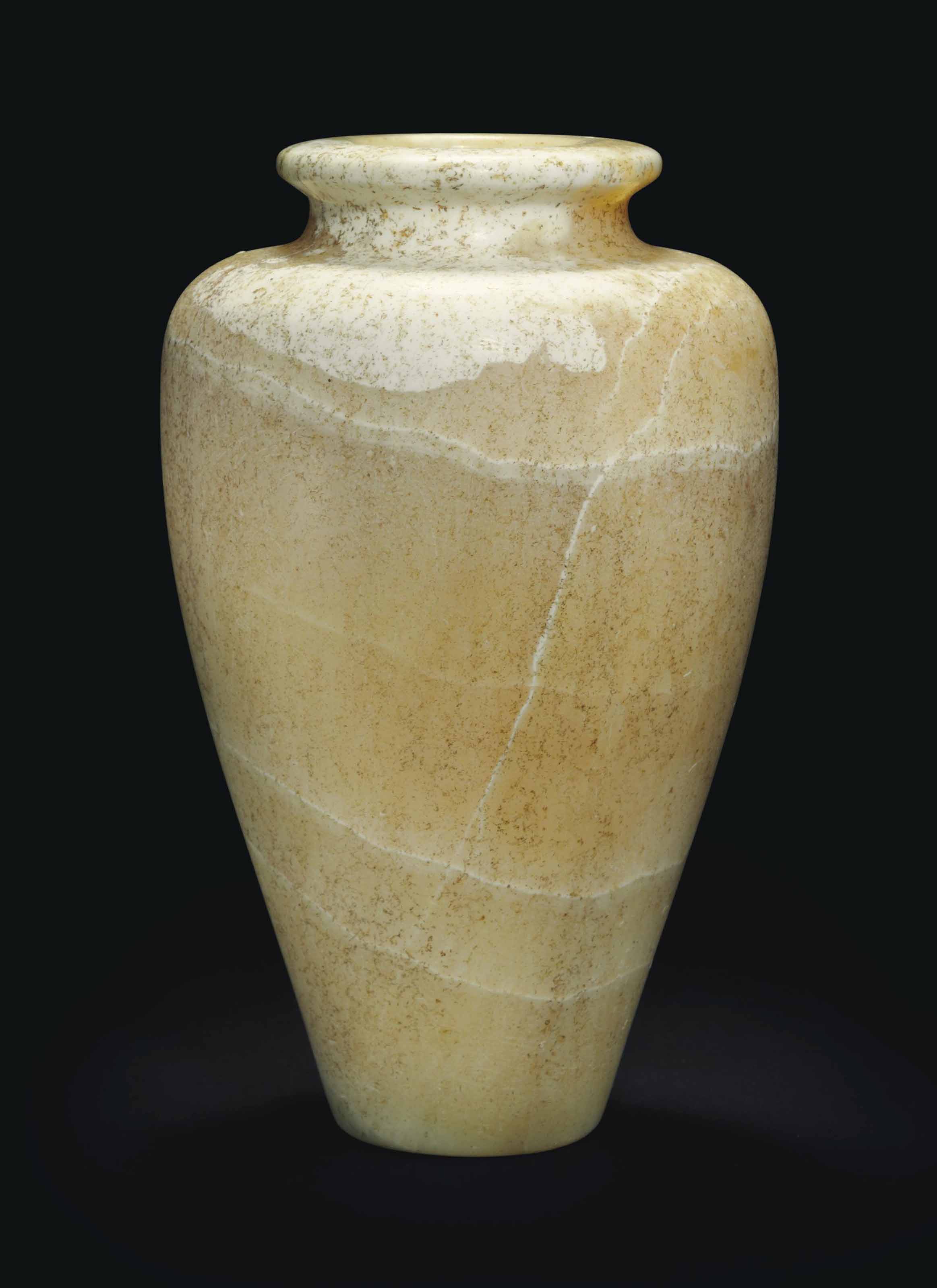 An Egyptian Or Phoenician Alabaster Vase Circa 7th Century B C