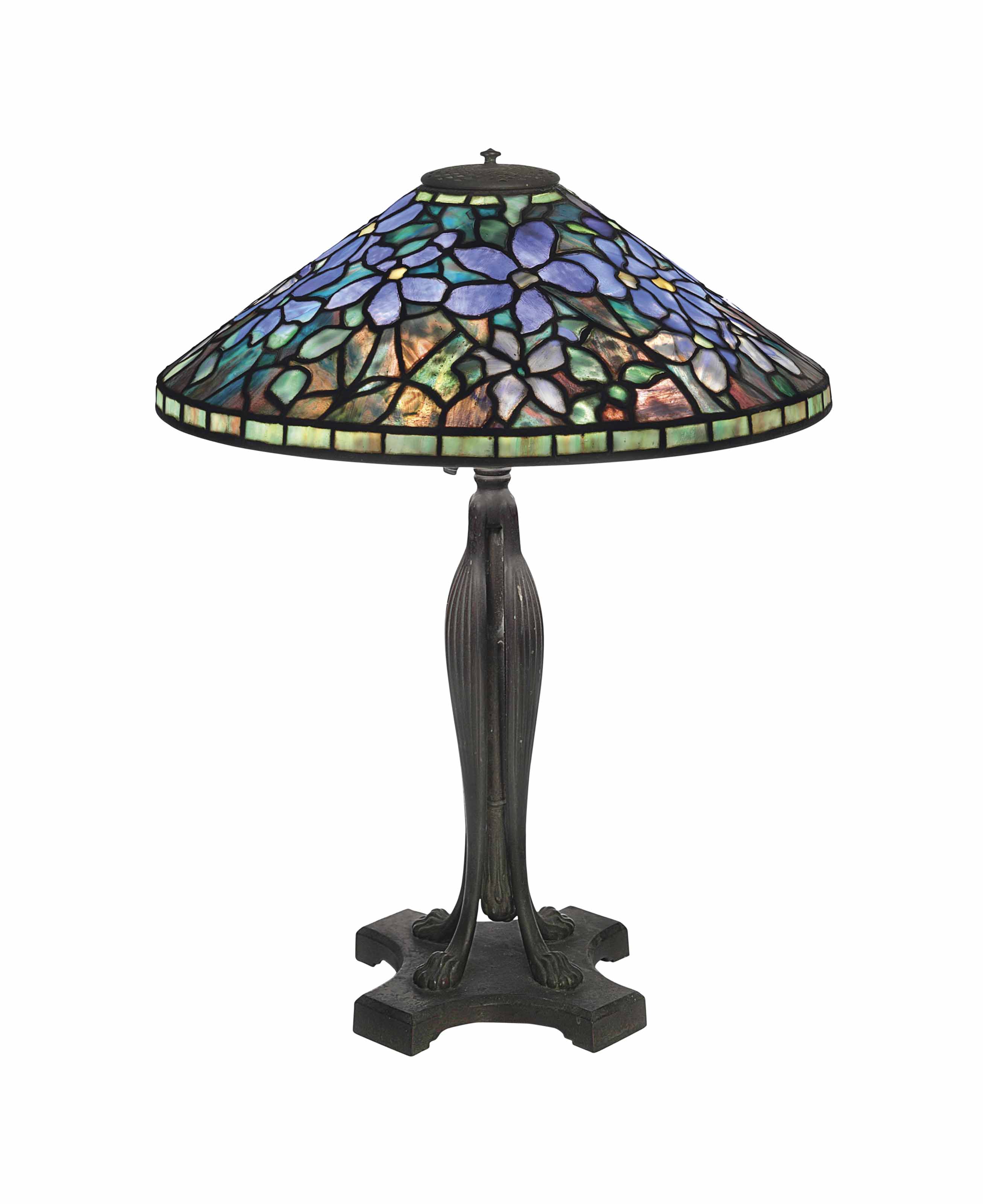 TIFFANY STUDIOS , A 'CLEMATIS' TABLE LAMP, CIRCA 1910 ...