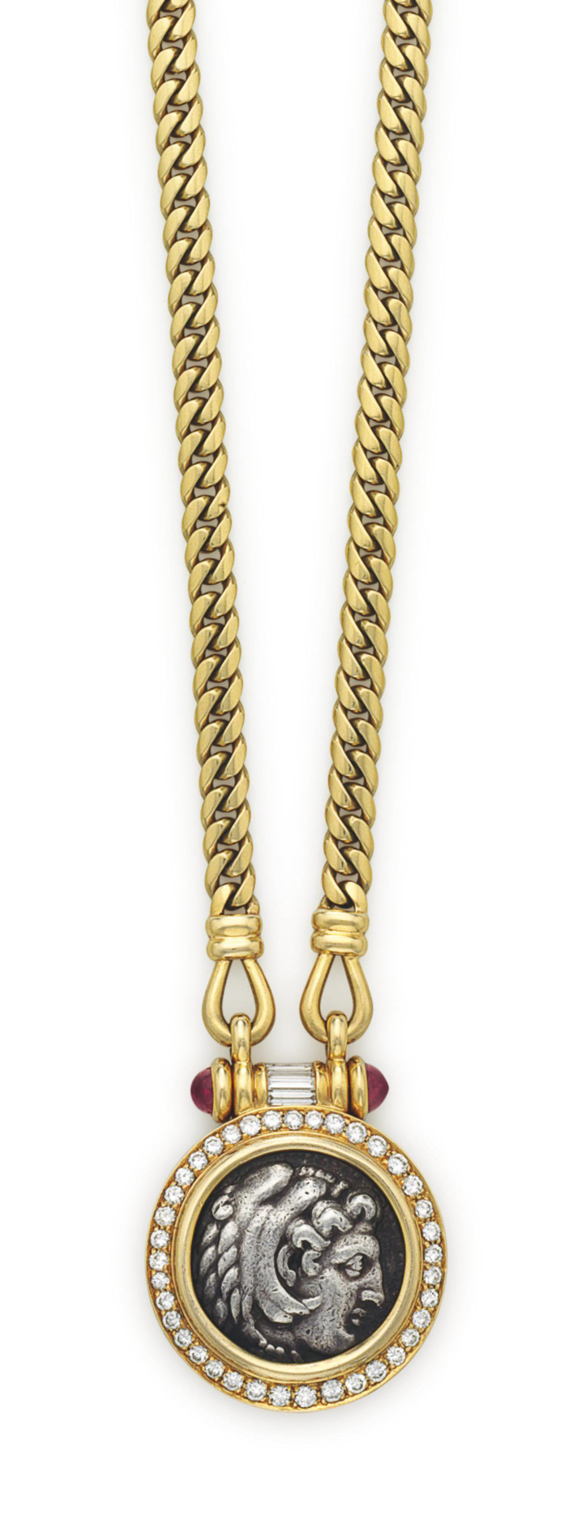 A GOLD COIN PENDANT NECKLACE BY BULGARI Christie s