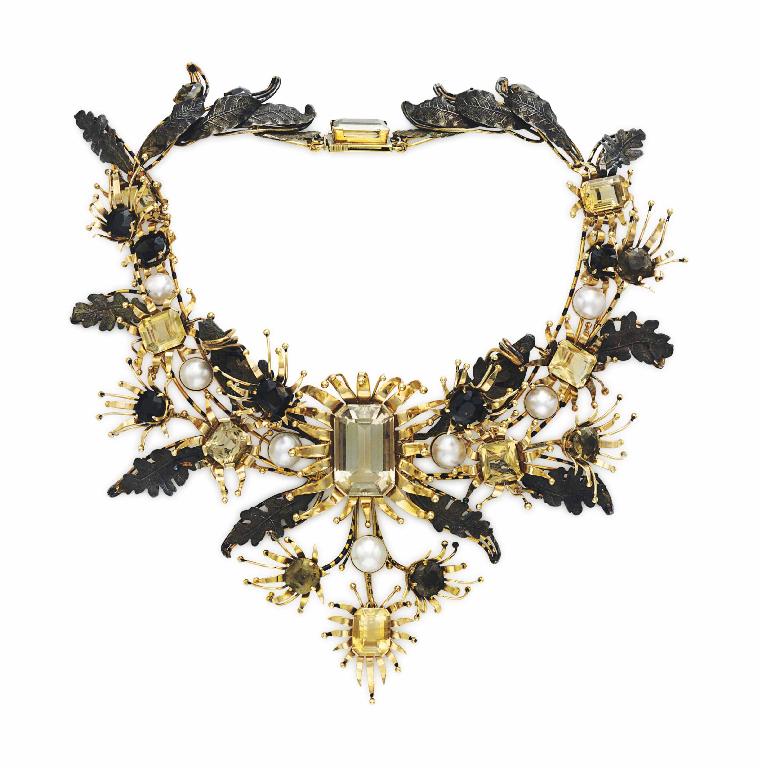 A GOLD AND MULTI-GEM NECKLACE, BY TONY DUQUETTE