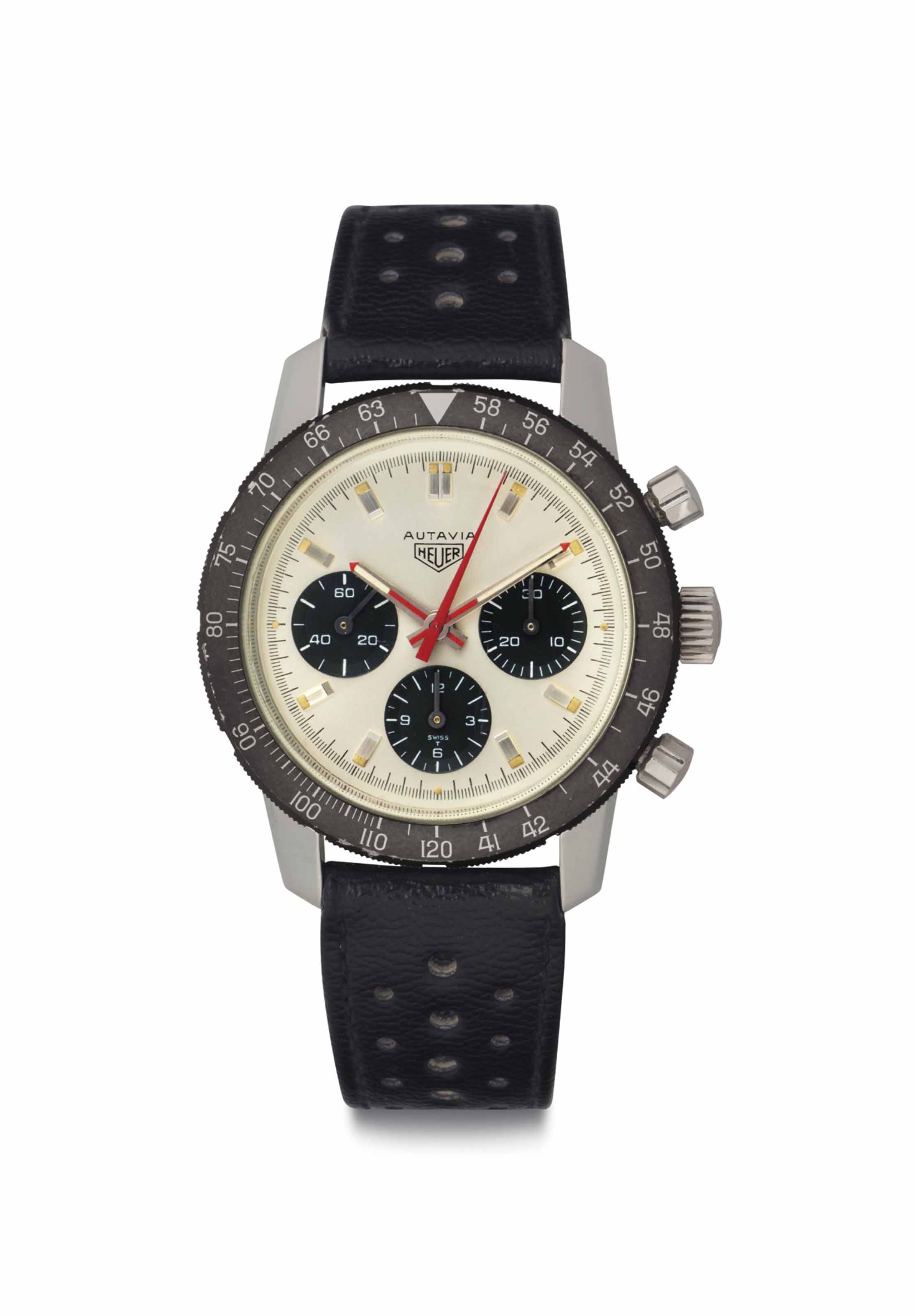 Heuer An Attractive Stainless Steel Cushion Shaped Wristwatch