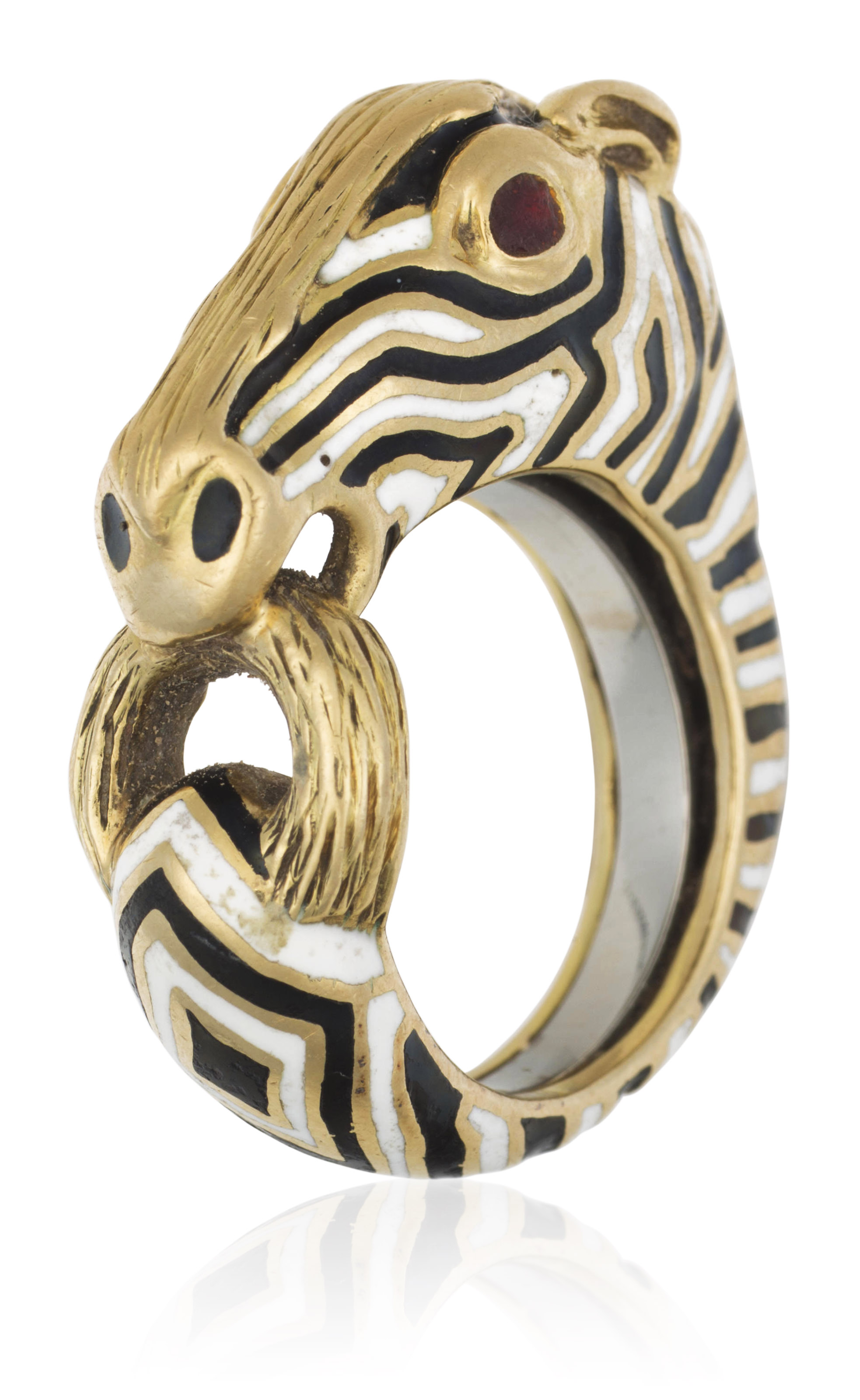 AN ENAMEL, RUBY AND GOLD ZEBRA RING BY DAVID WEBB, | Christie’s